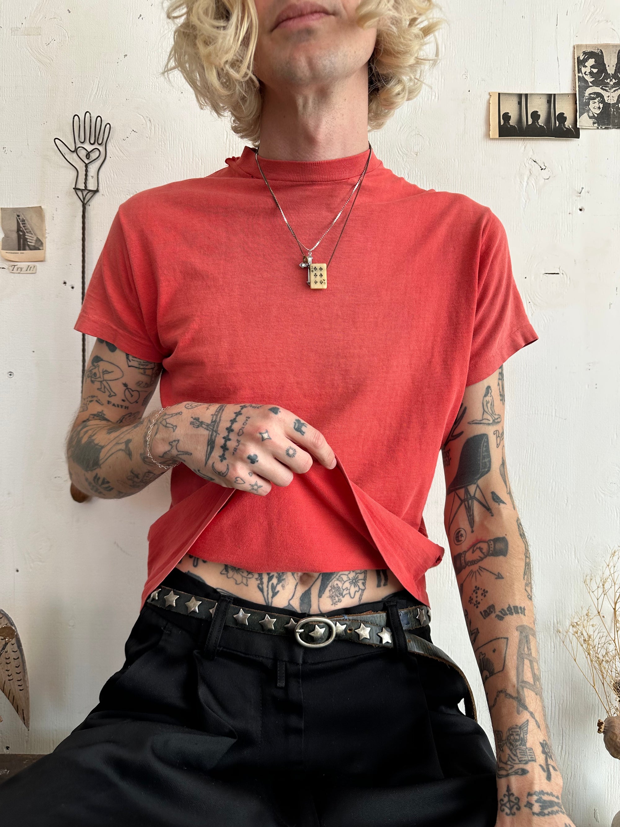 1960s Sunfaded Red Blank