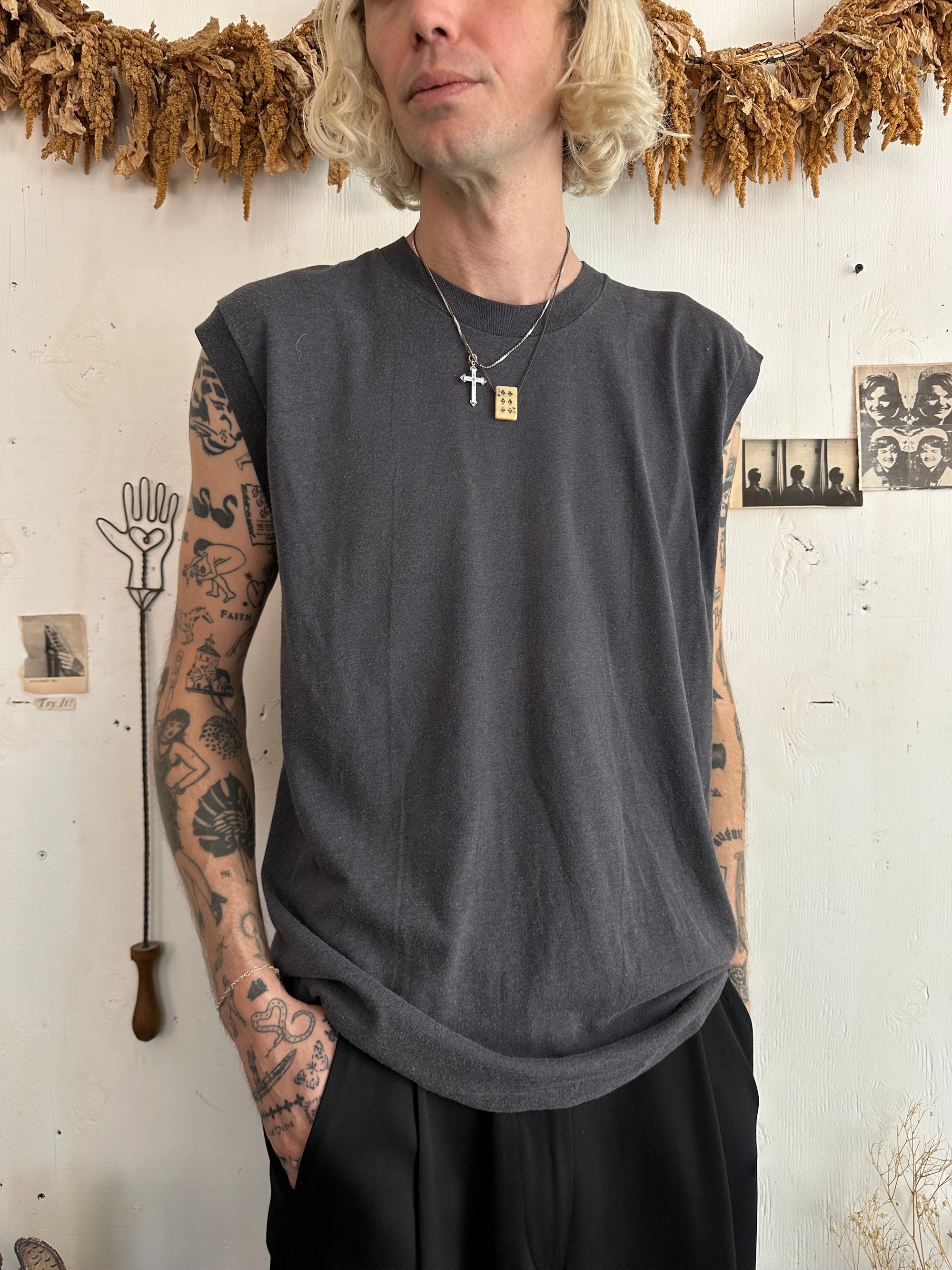 1980s Sunfaded Black Muscle Tee