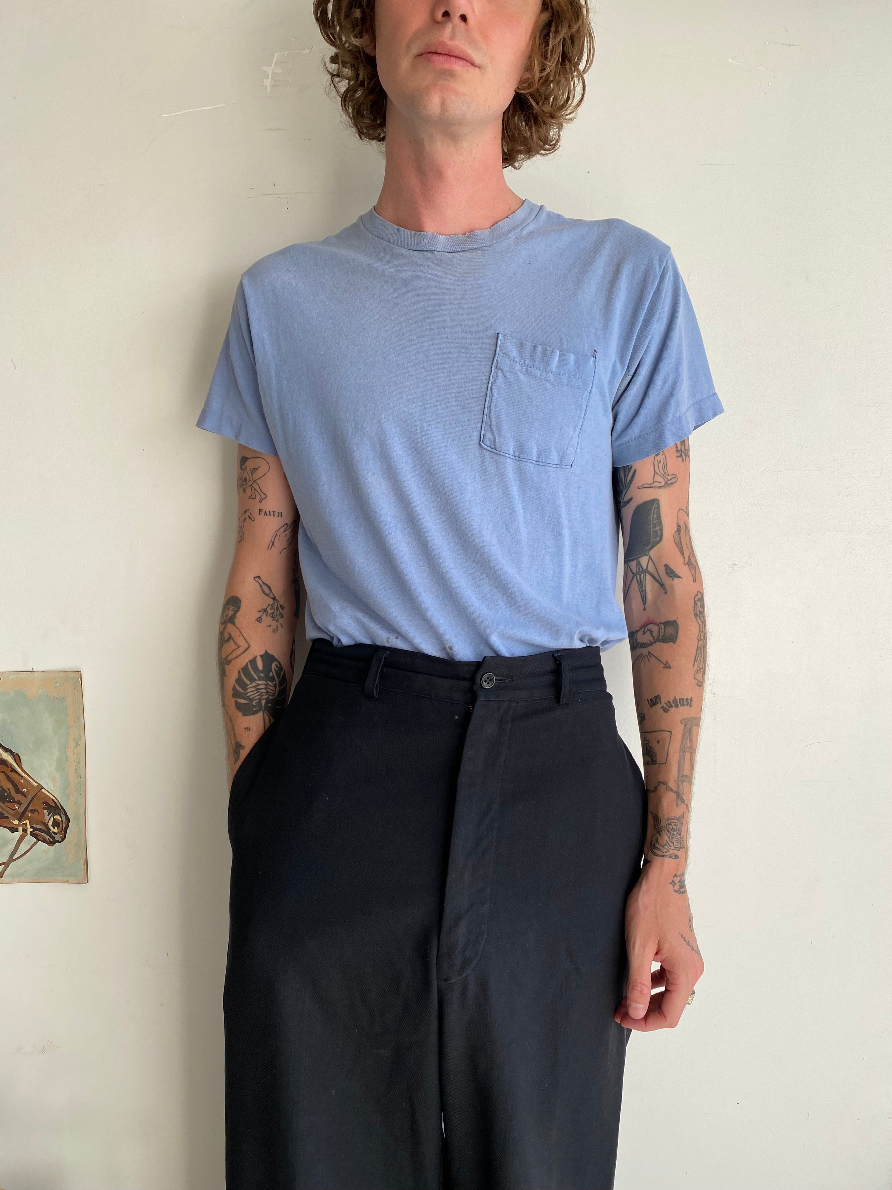 1980s Faded Blue Pocket Blank (M/L)