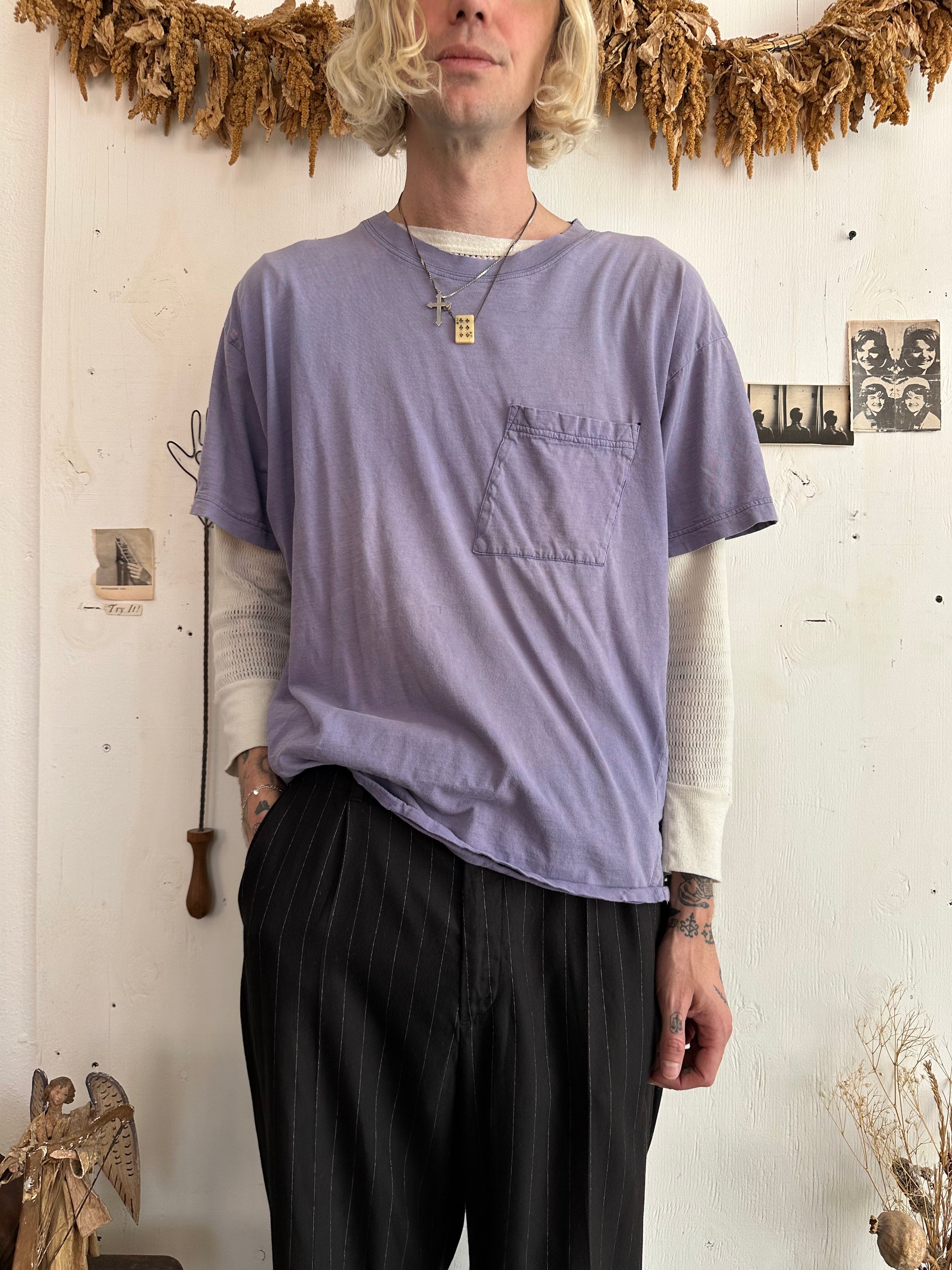 1990s Faded Purple Pocket Blank