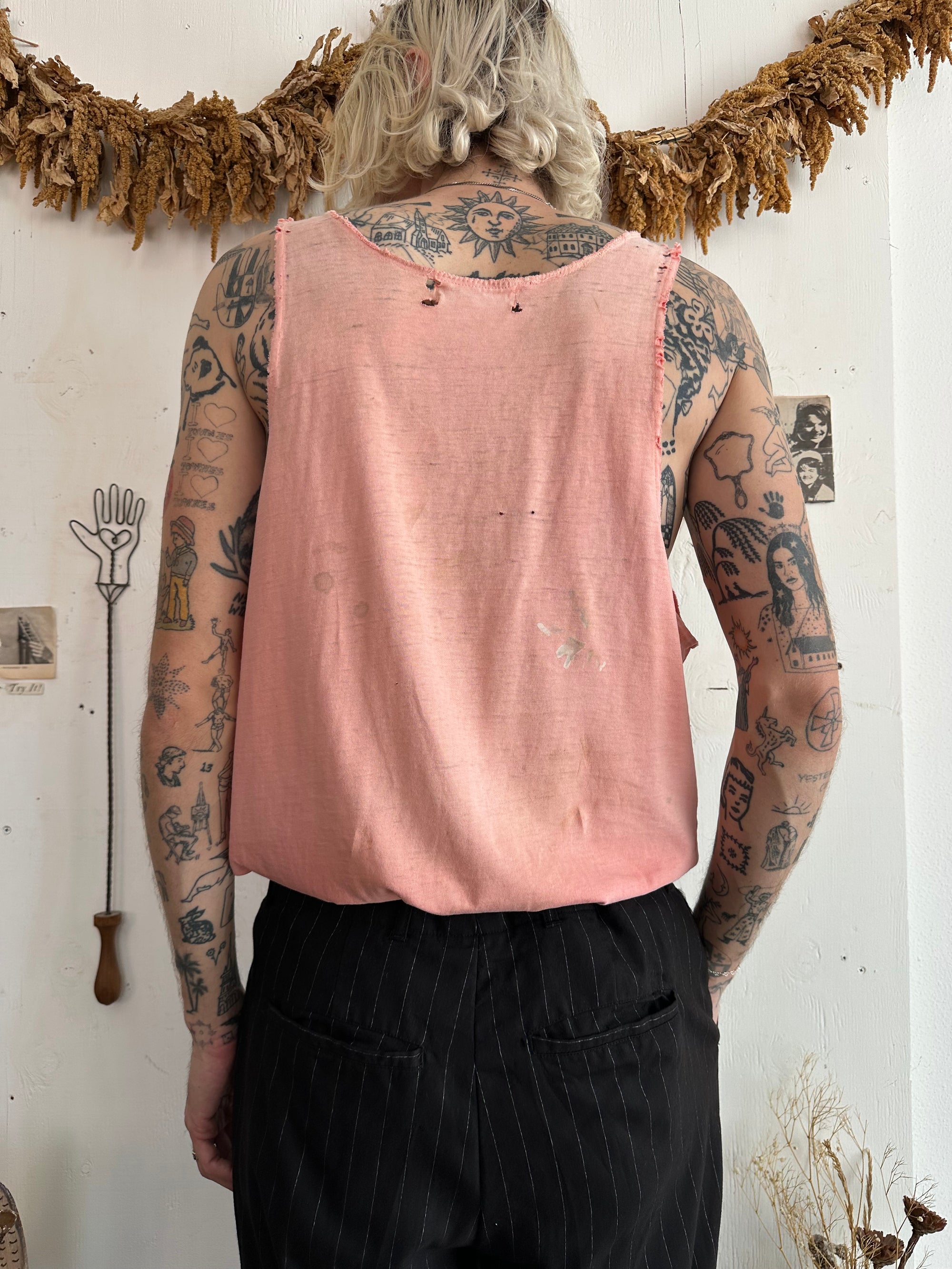 1980s Thrashed Pink Tank Top