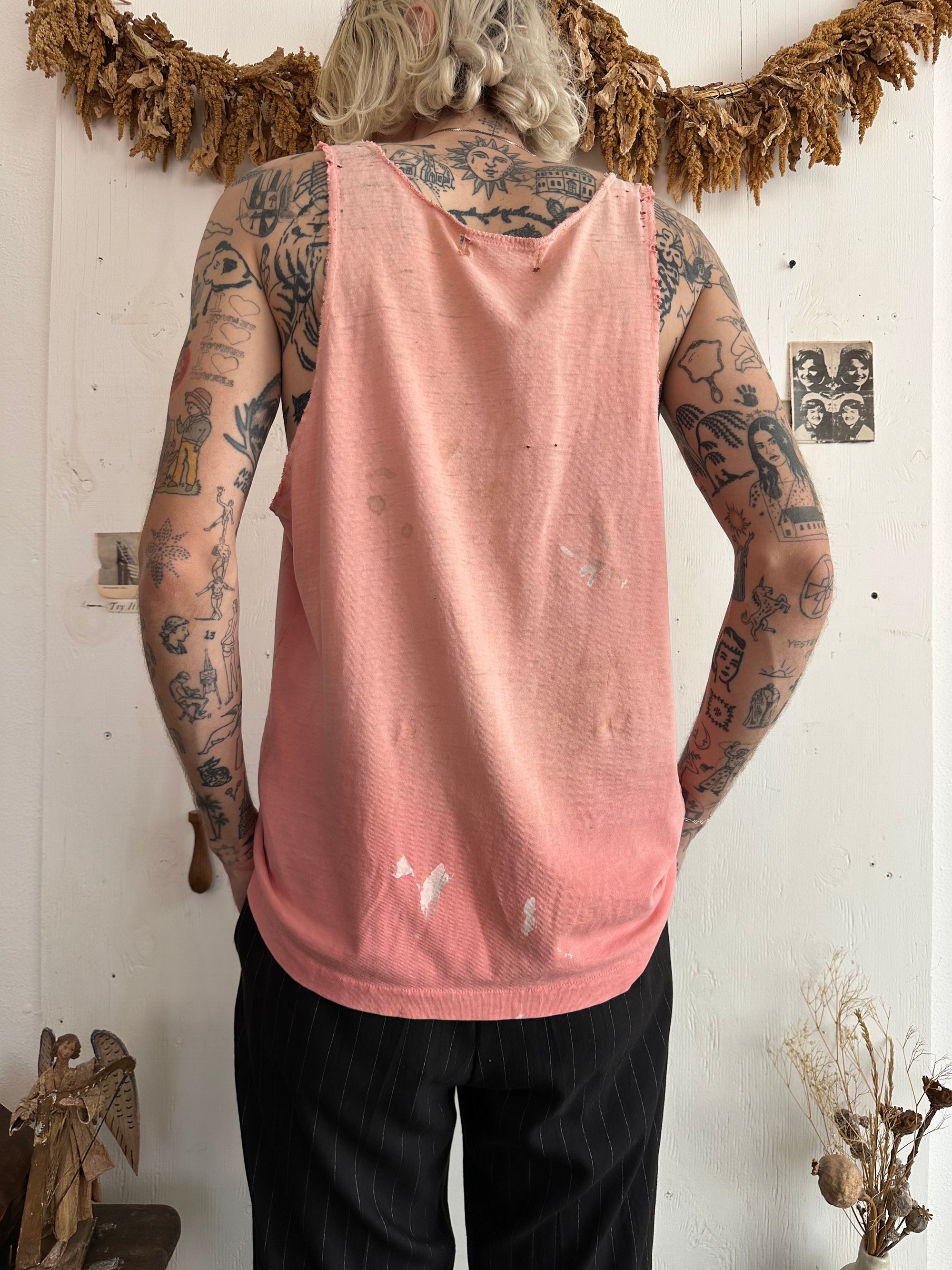 1980s Thrashed Pink Tank Top
