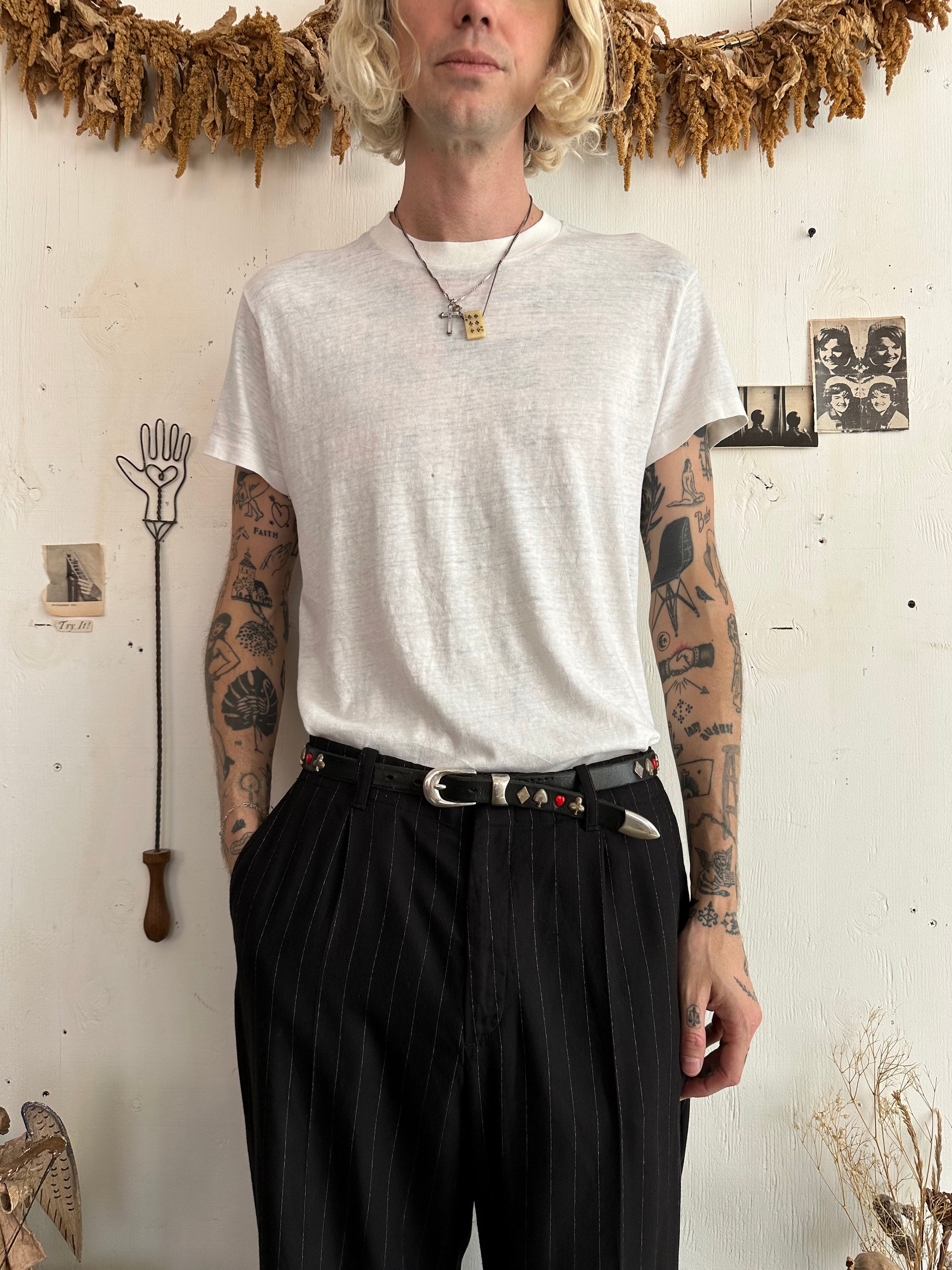 1970s Well Worn Paper Thin White Blank