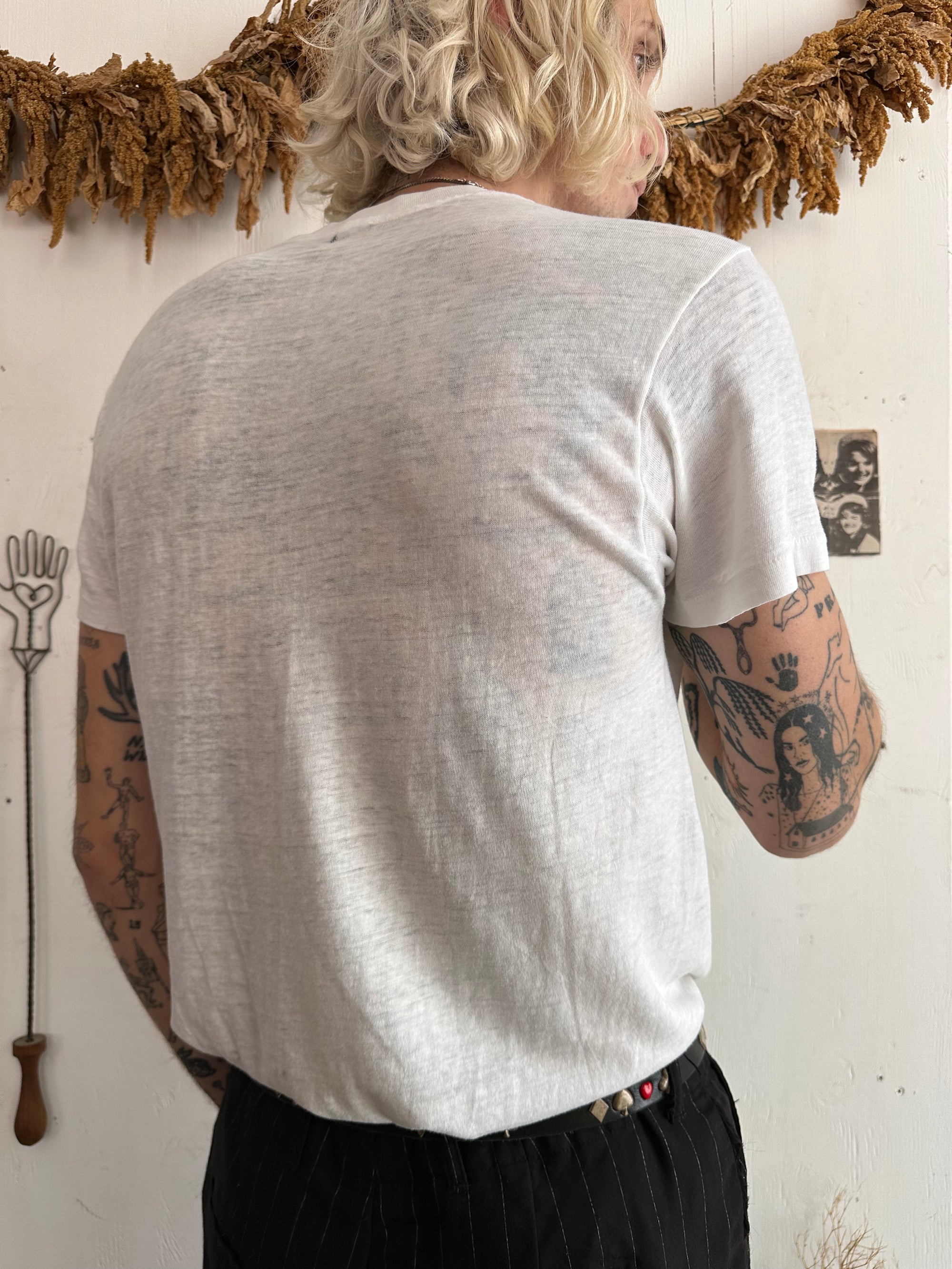 1970s Well Worn Paper Thin White Blank