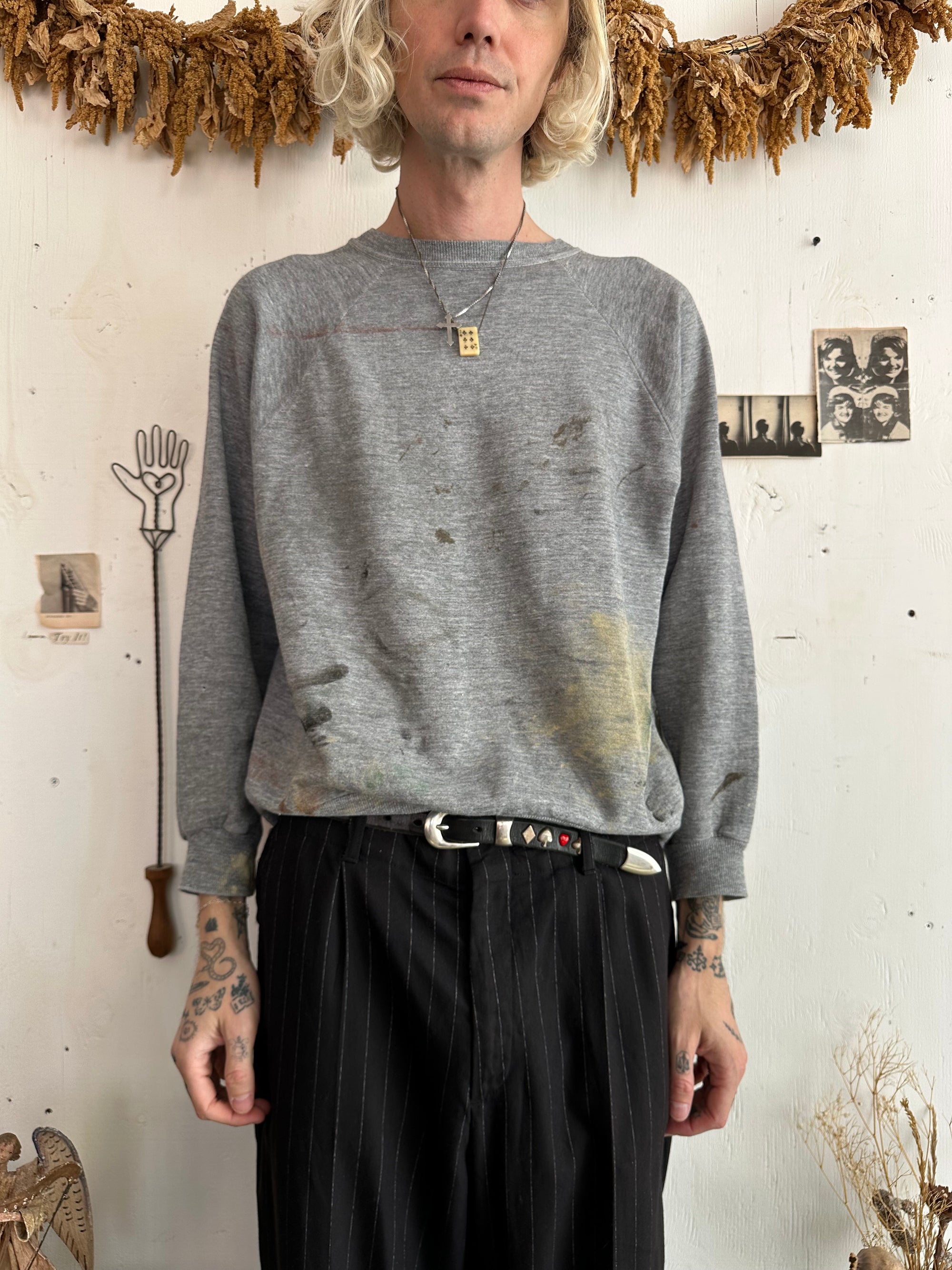 1970s Painter Grey Sweatshirt