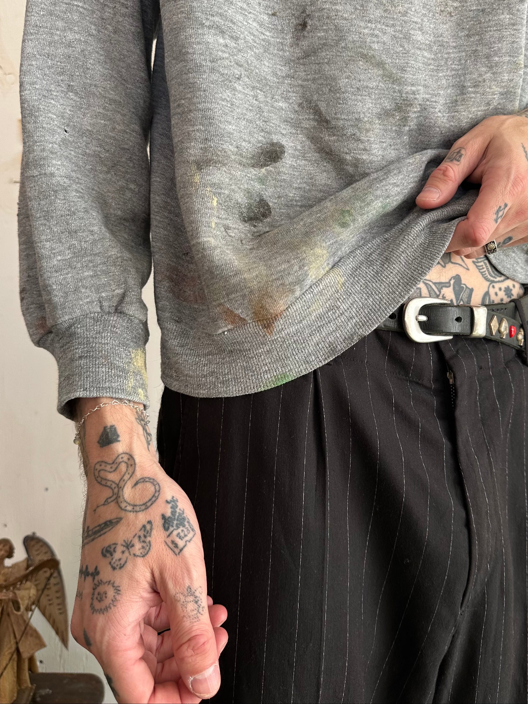 1970s Painter Grey Sweatshirt