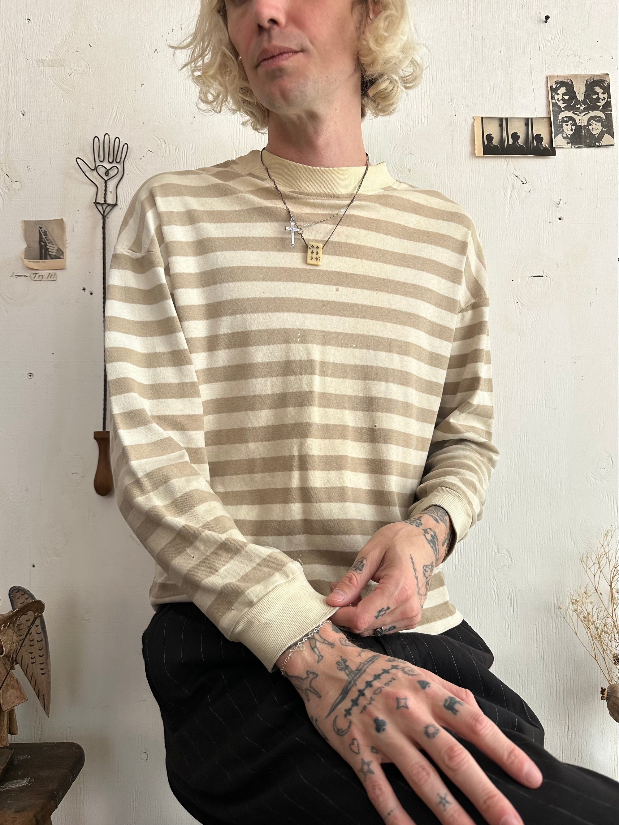 1980s Boxy Striped Long Sleeve
