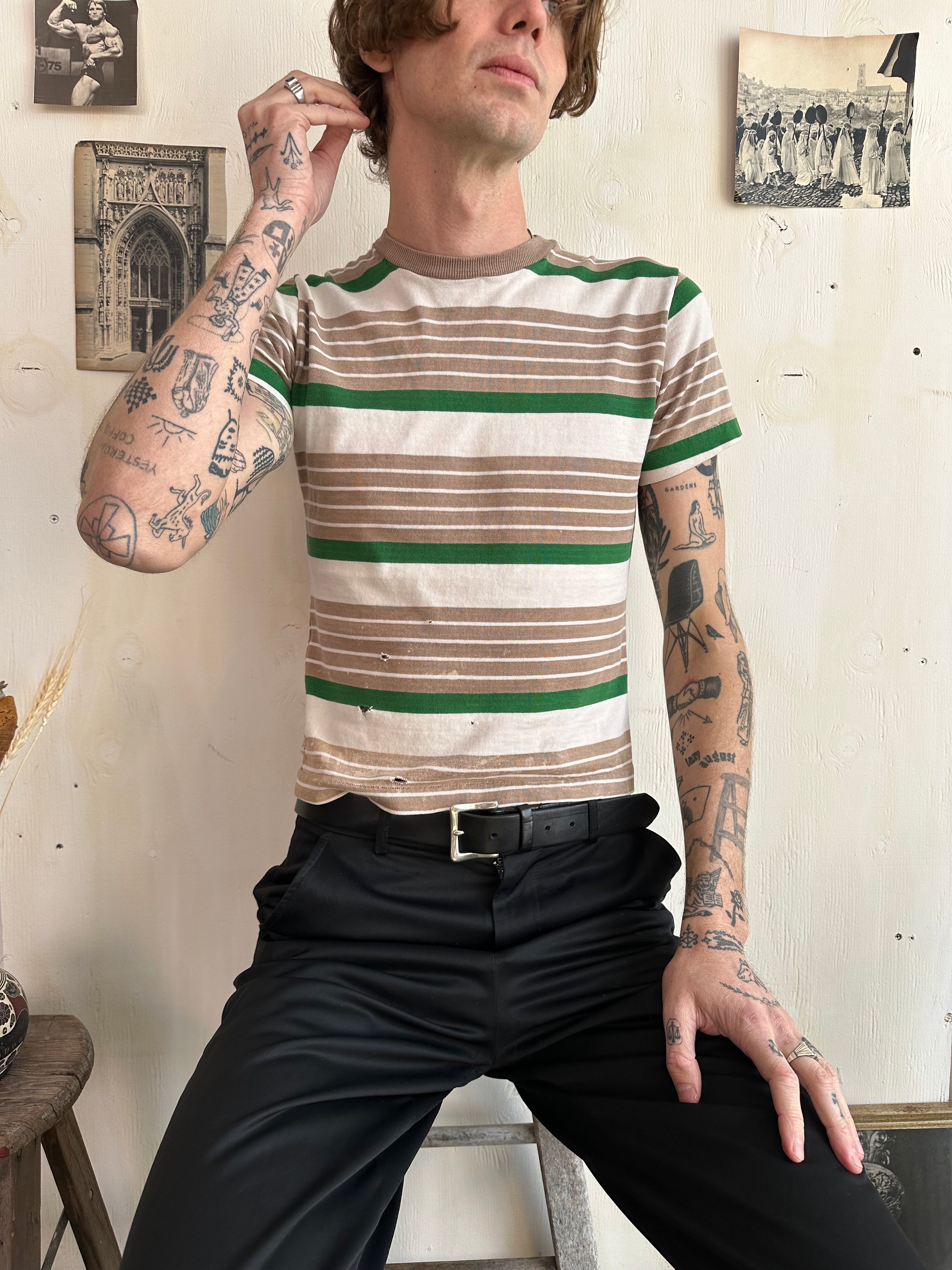 1960s Well-Worn Jantzen Striped T-Shirt (XS/S)