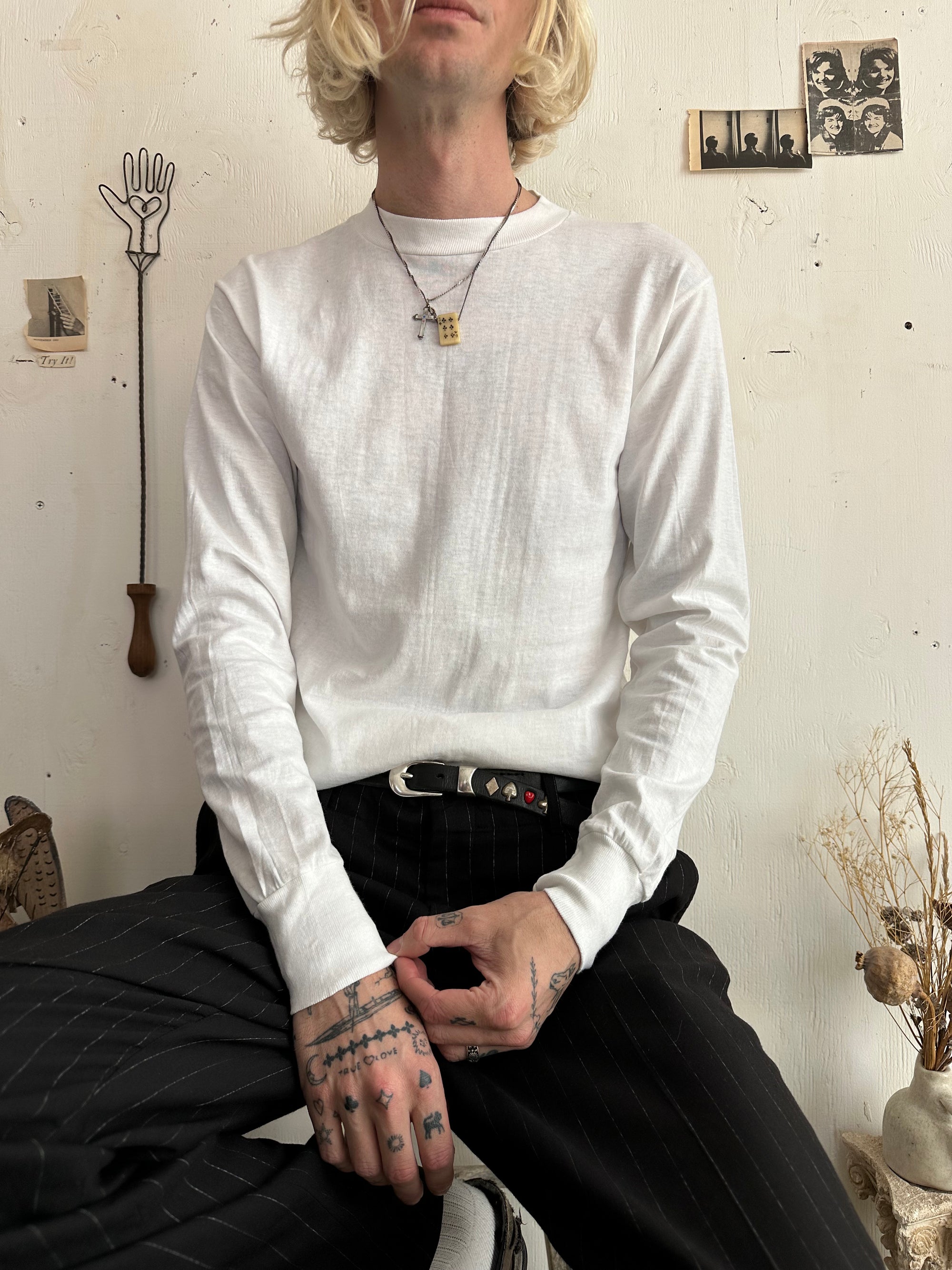 1980s 3D Emblem White Long Sleeve