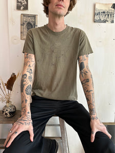 1980s Handrawn Thrashed Flower T-Shirt (M)