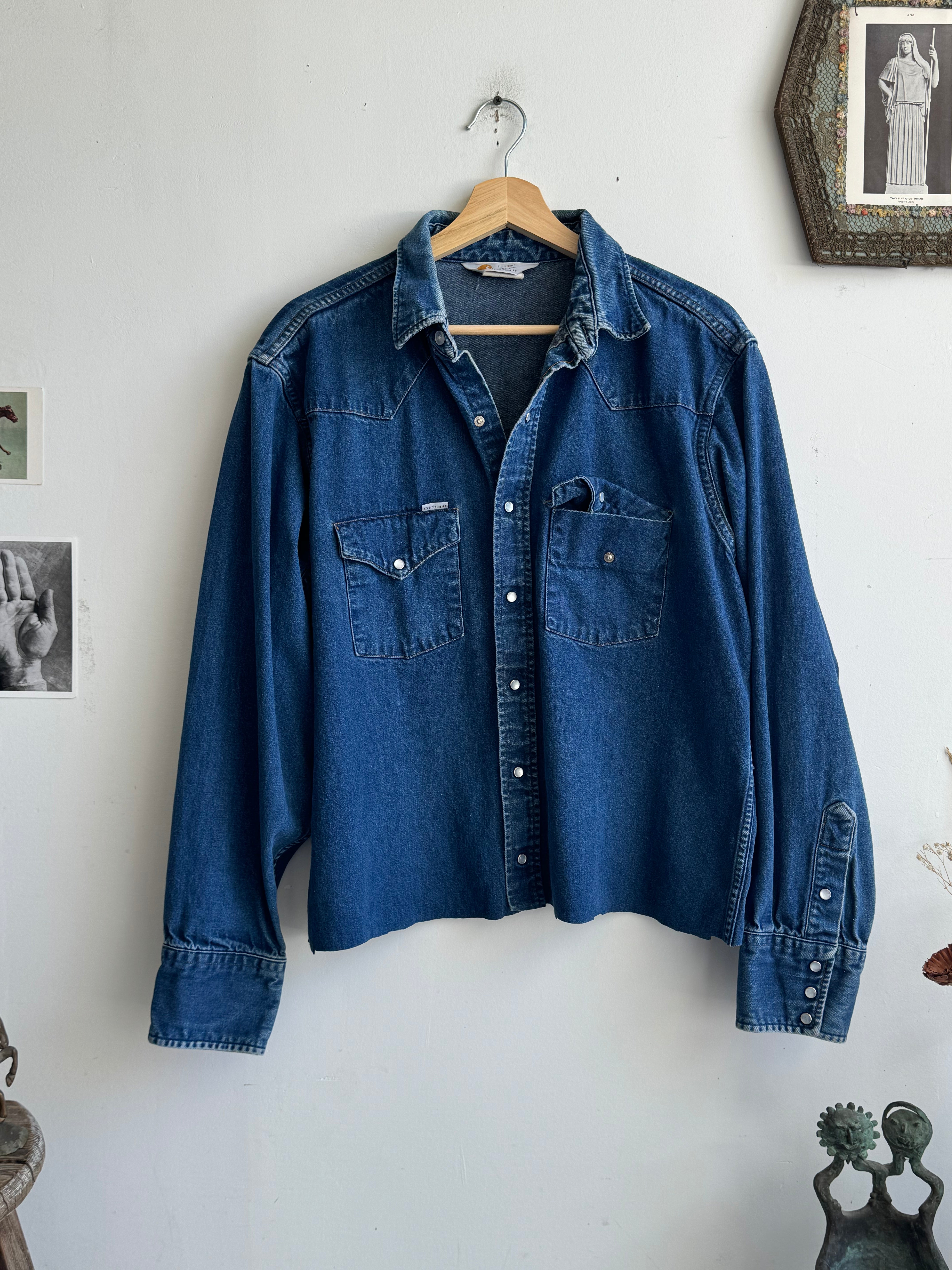 1990s Chopped Carhartt Denim Shirt (Boxy M)