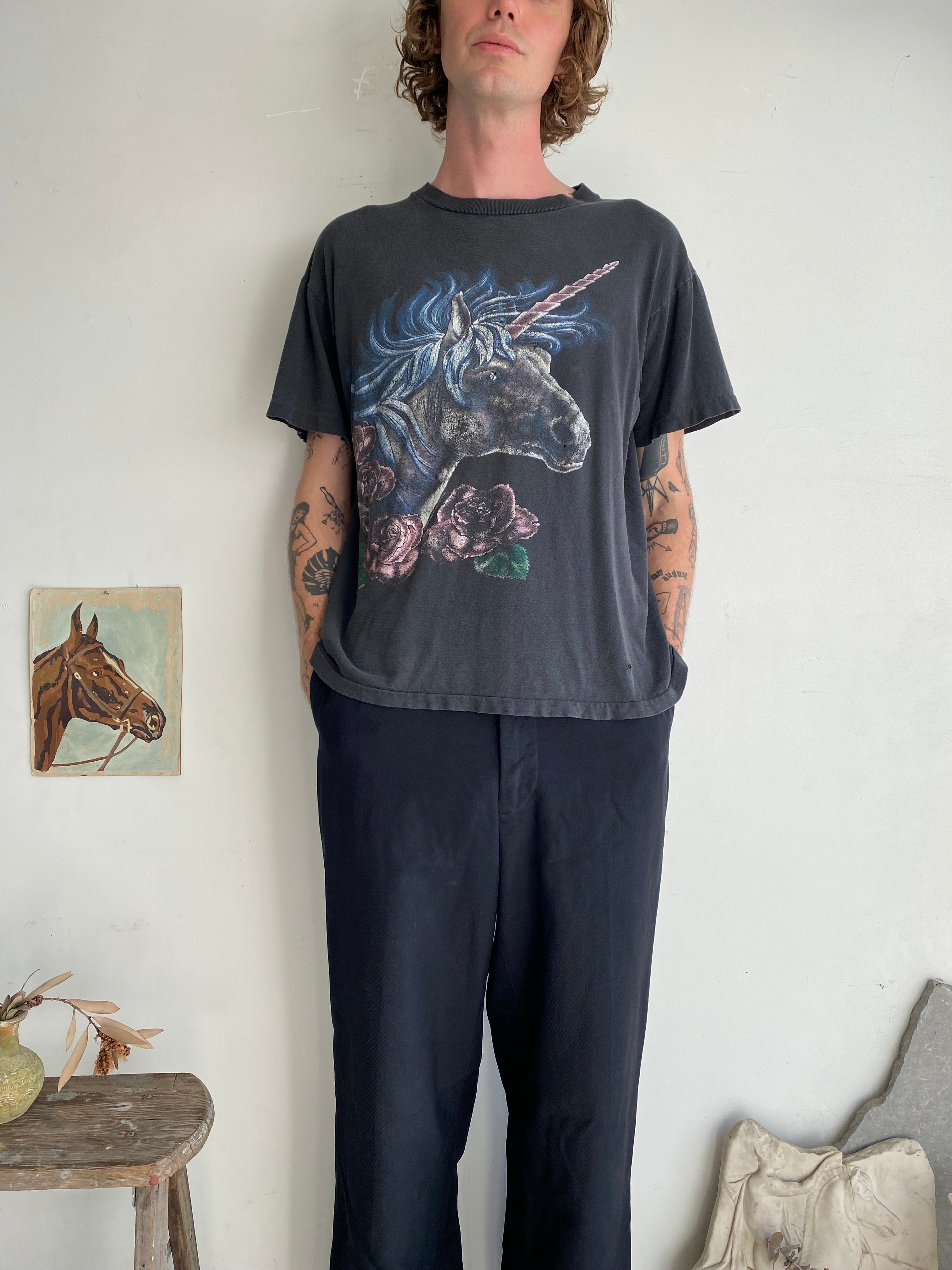 1990s Faded Unicorn T-Shirt (M/L)