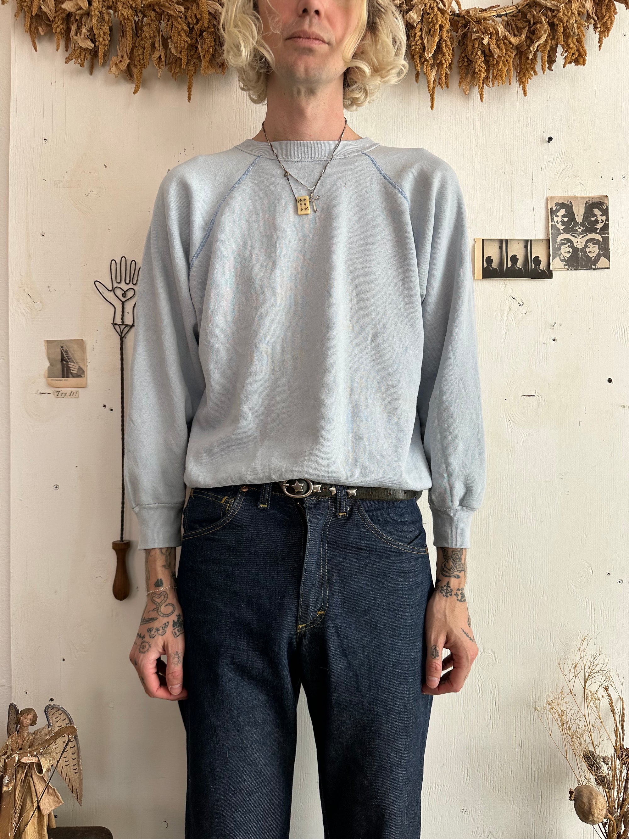 1980s Light Blue Sweatshirt
