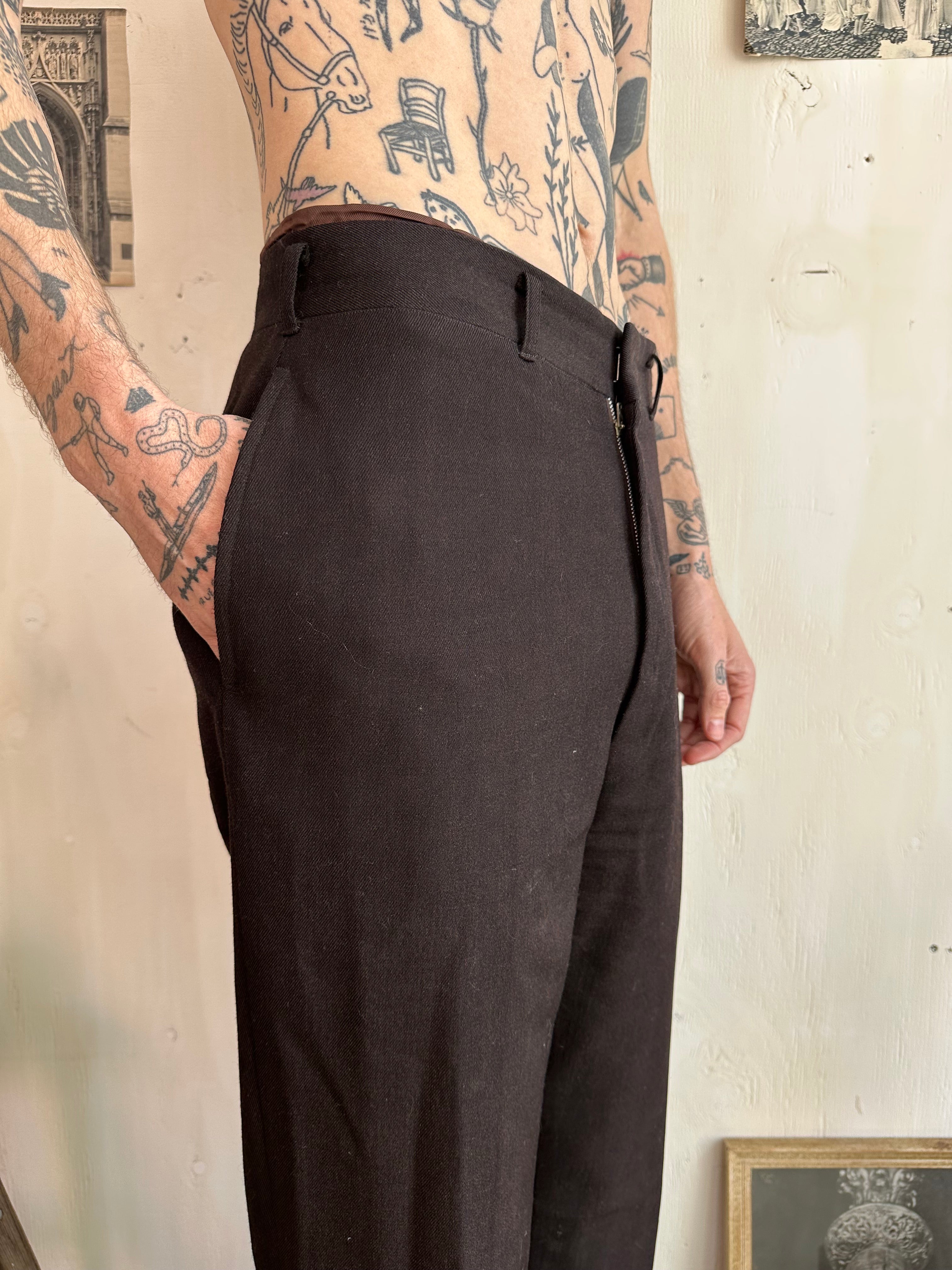 1950s Dark Brown Trouser (30/30)