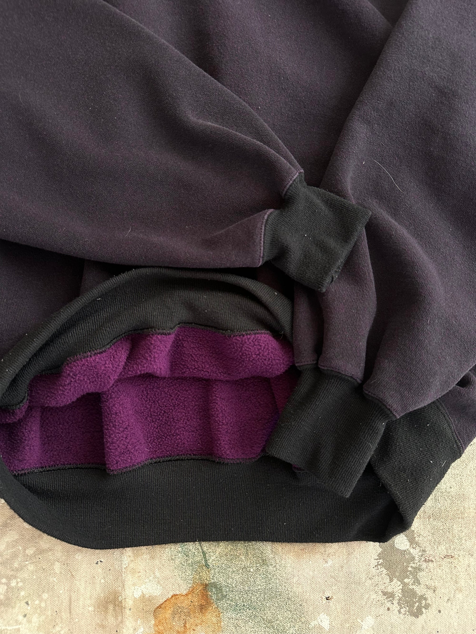 1980s Two-Tone Purple Black Crewneck