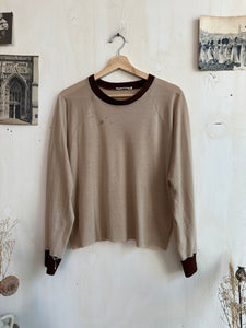 1970s Paper Thin Brown Long Sleeve (Boxy S/M)