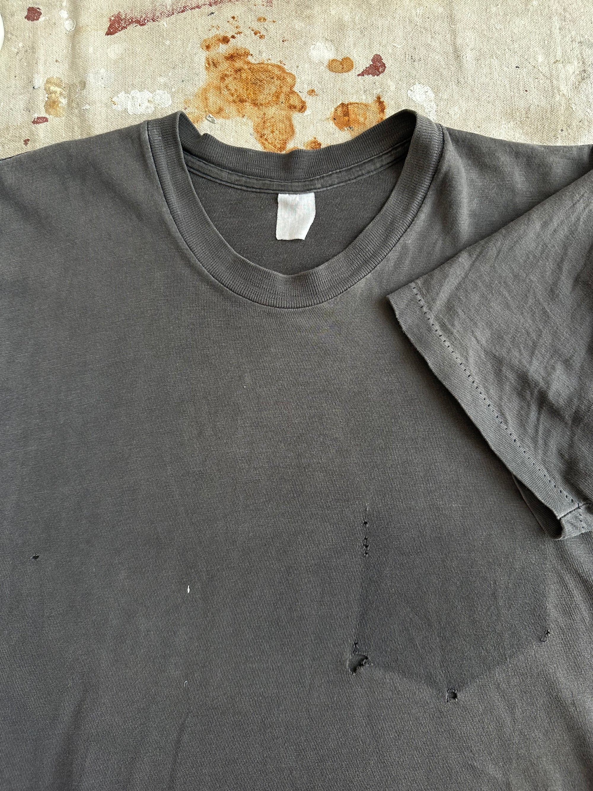 1970s Sunfaded Removed Pocket Black T-Shirt