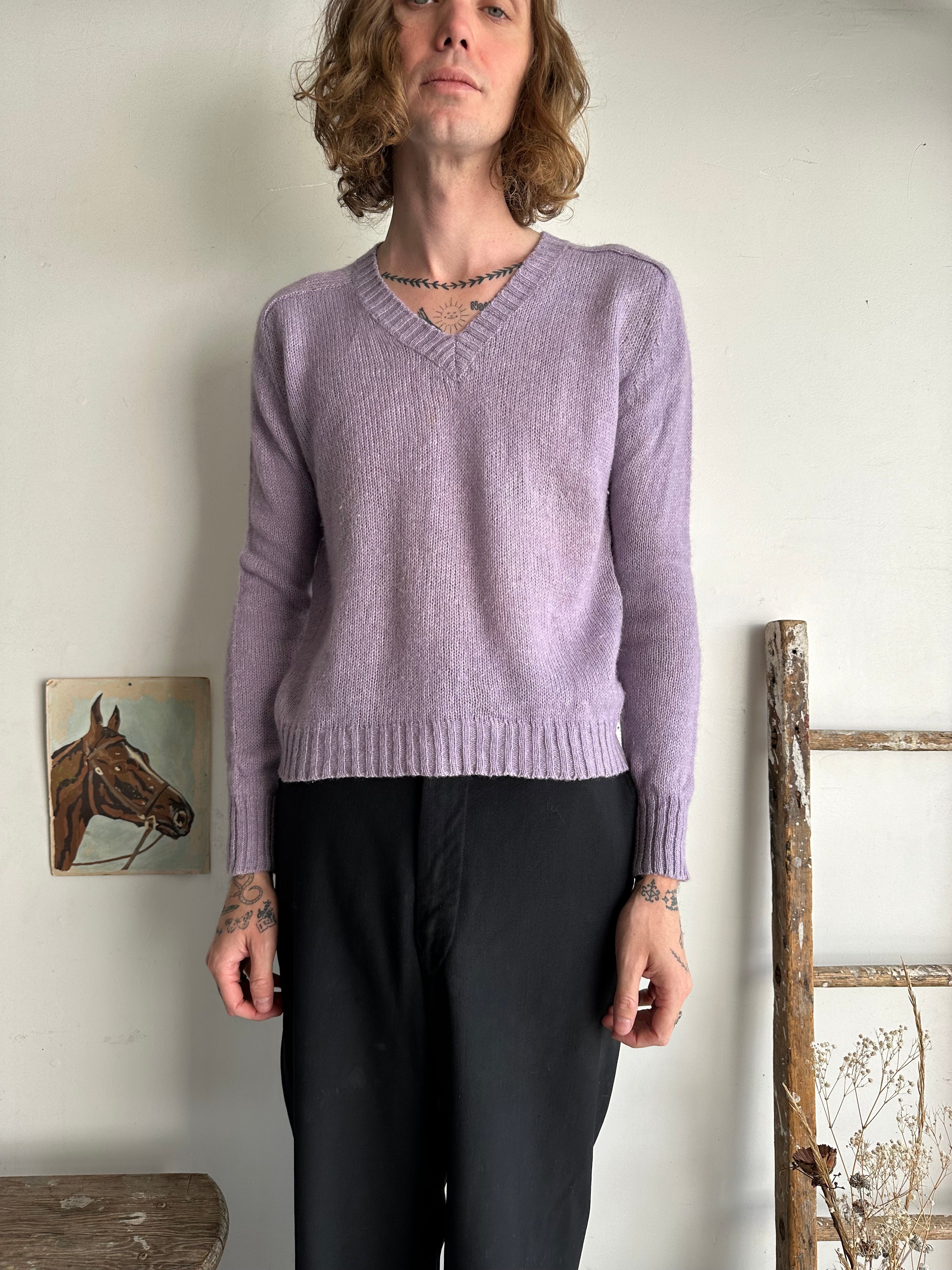 1960s Purple V-Neck Knit (M)