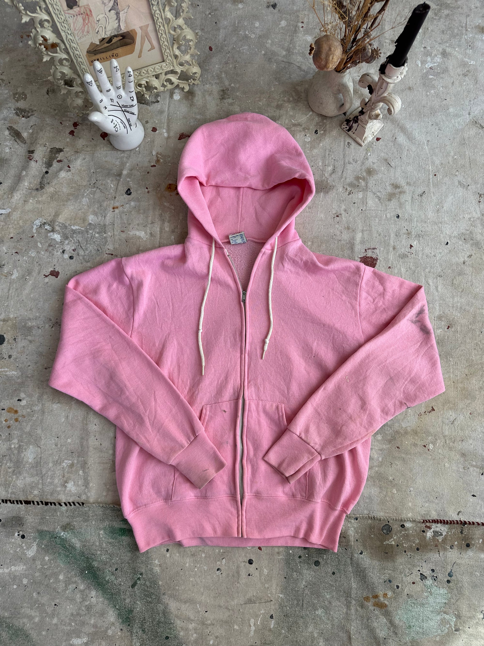 1990s Well Worn Pink Zip Up