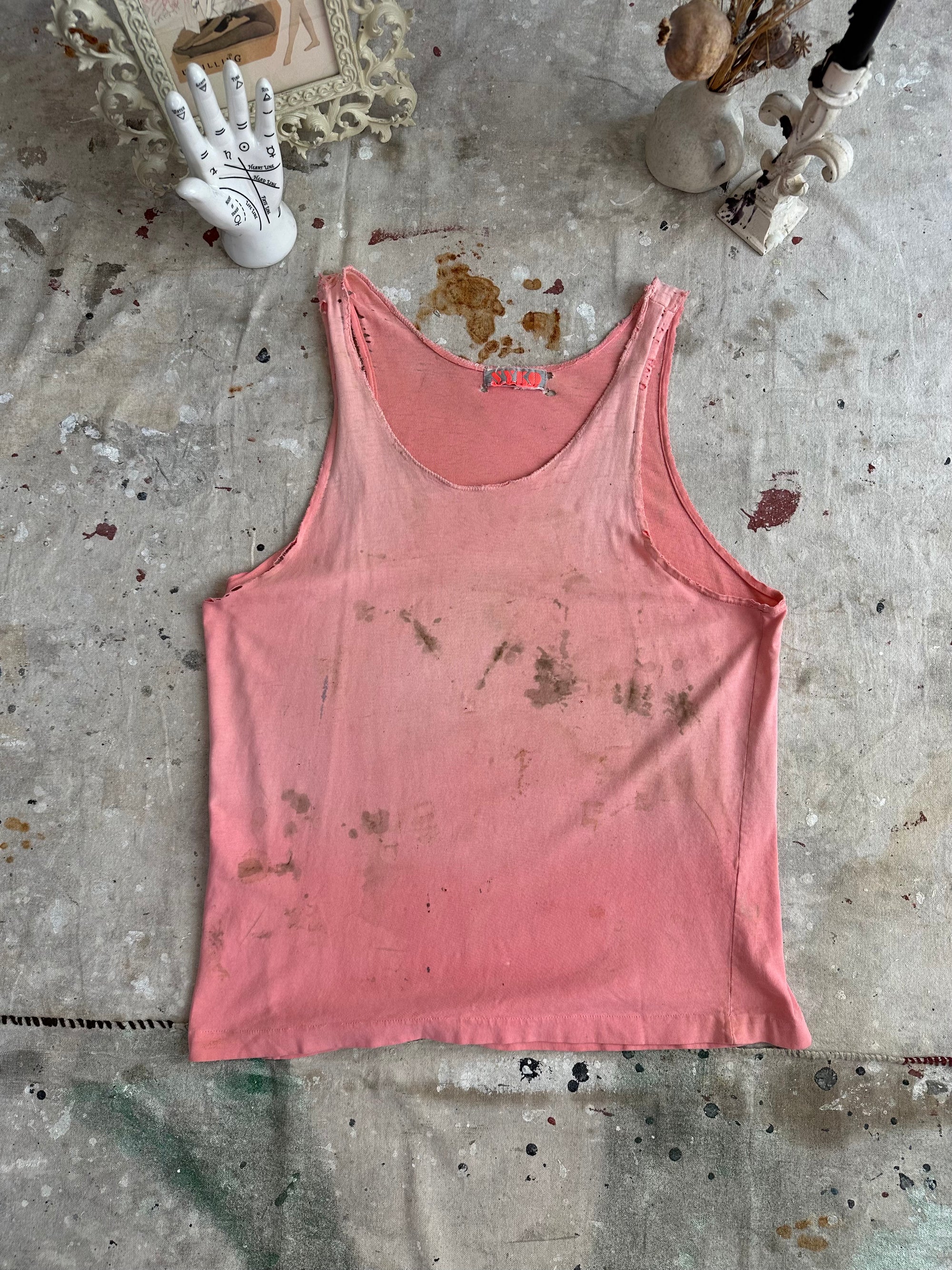 1980s Thrashed Pink Tank Top