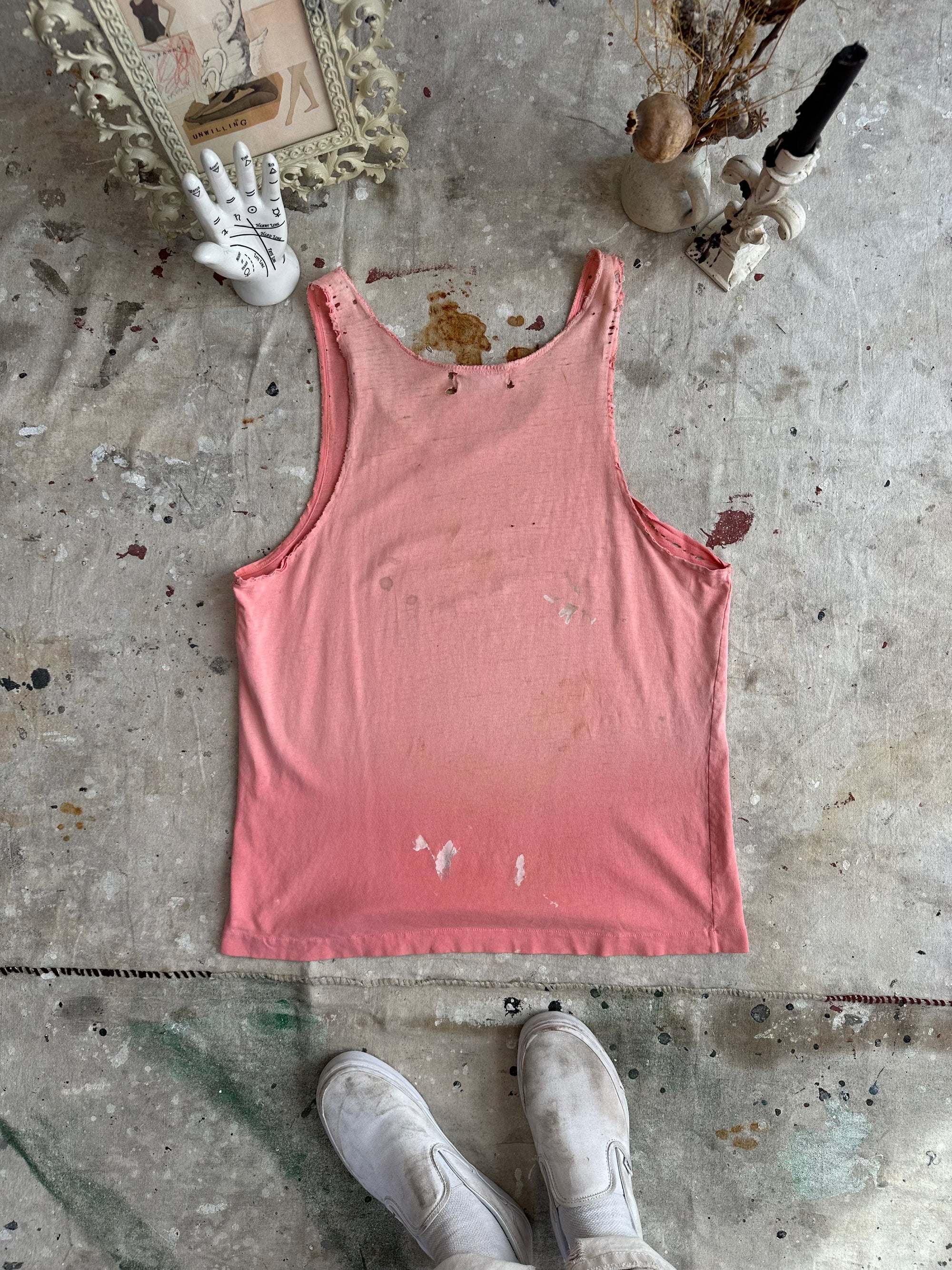 1980s Thrashed Pink Tank Top
