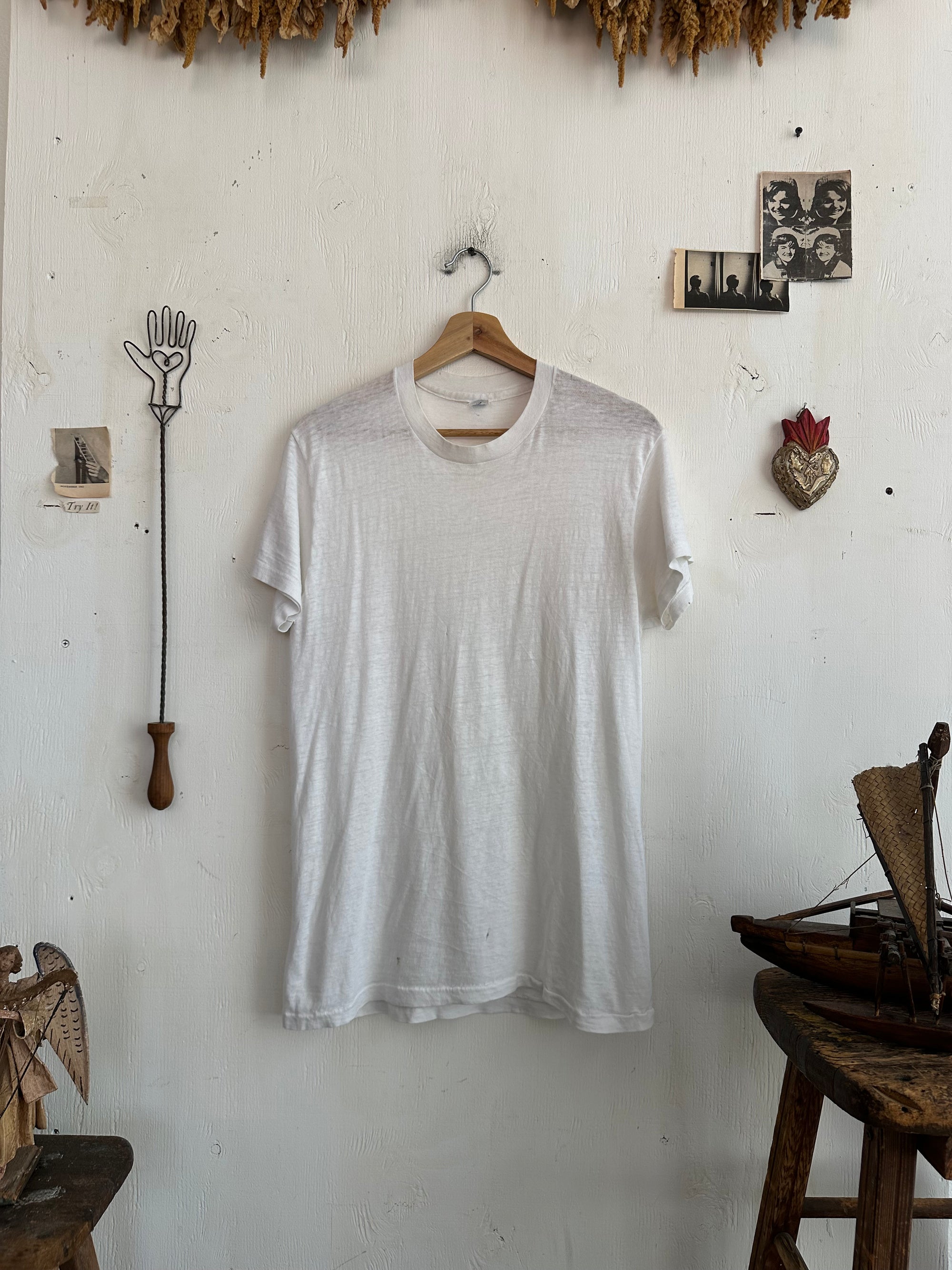1970s Well Worn Paper Thin White Blank