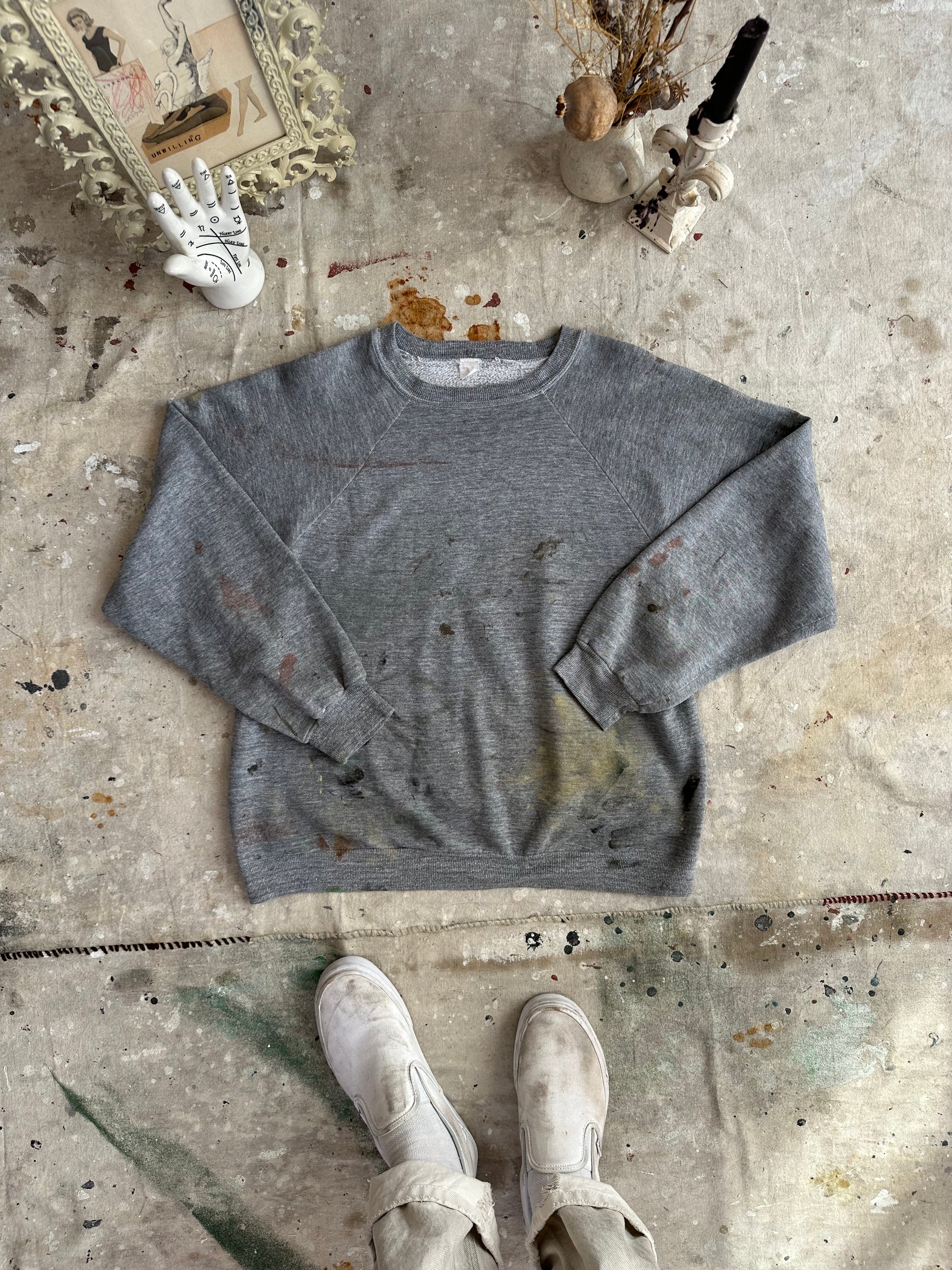 1970s Painter Grey Sweatshirt