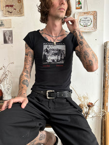 1990s Faded and Chopped Romania T-Shirt (XS/S)