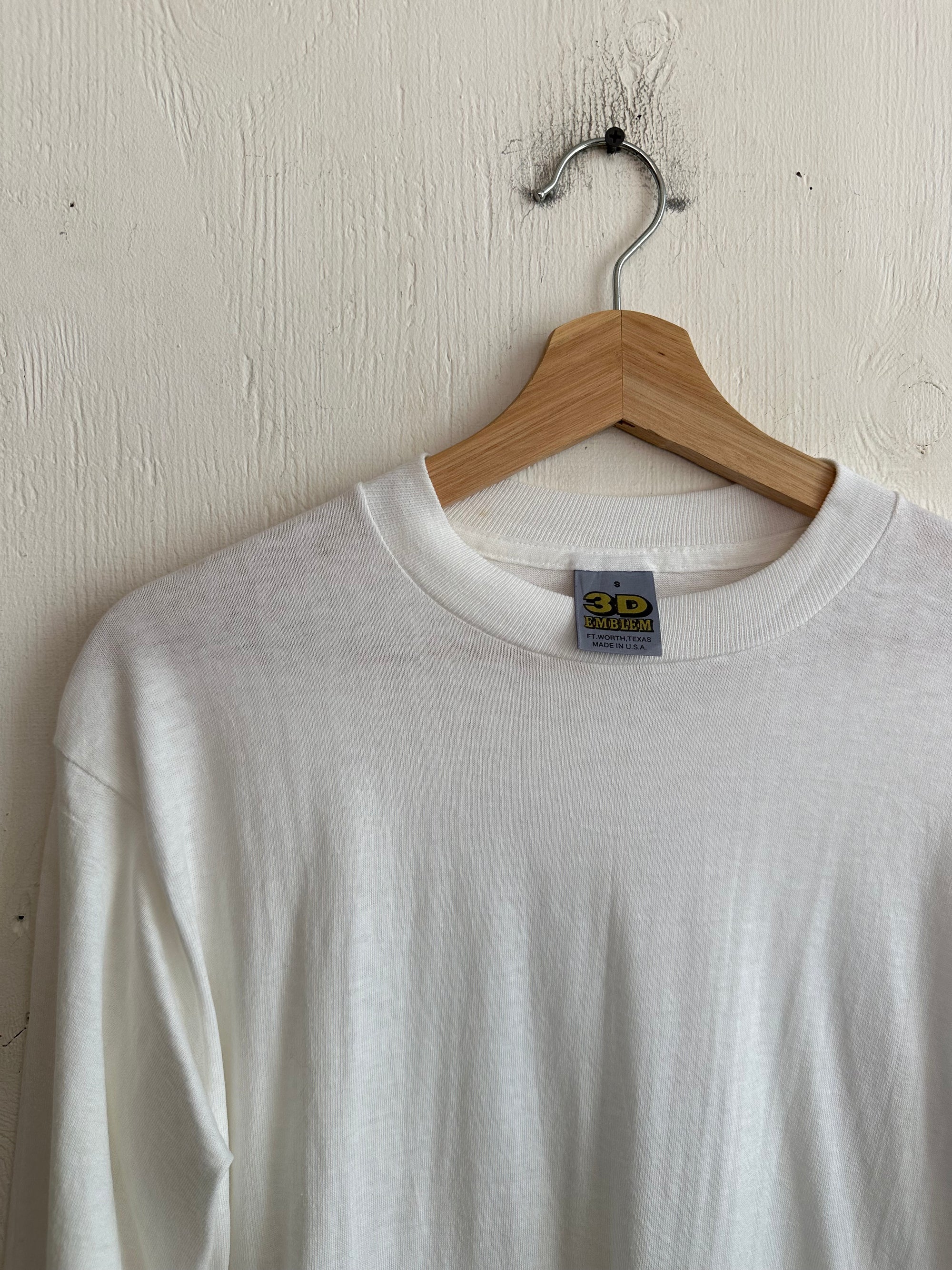 1980s 3D Emblem White Long Sleeve