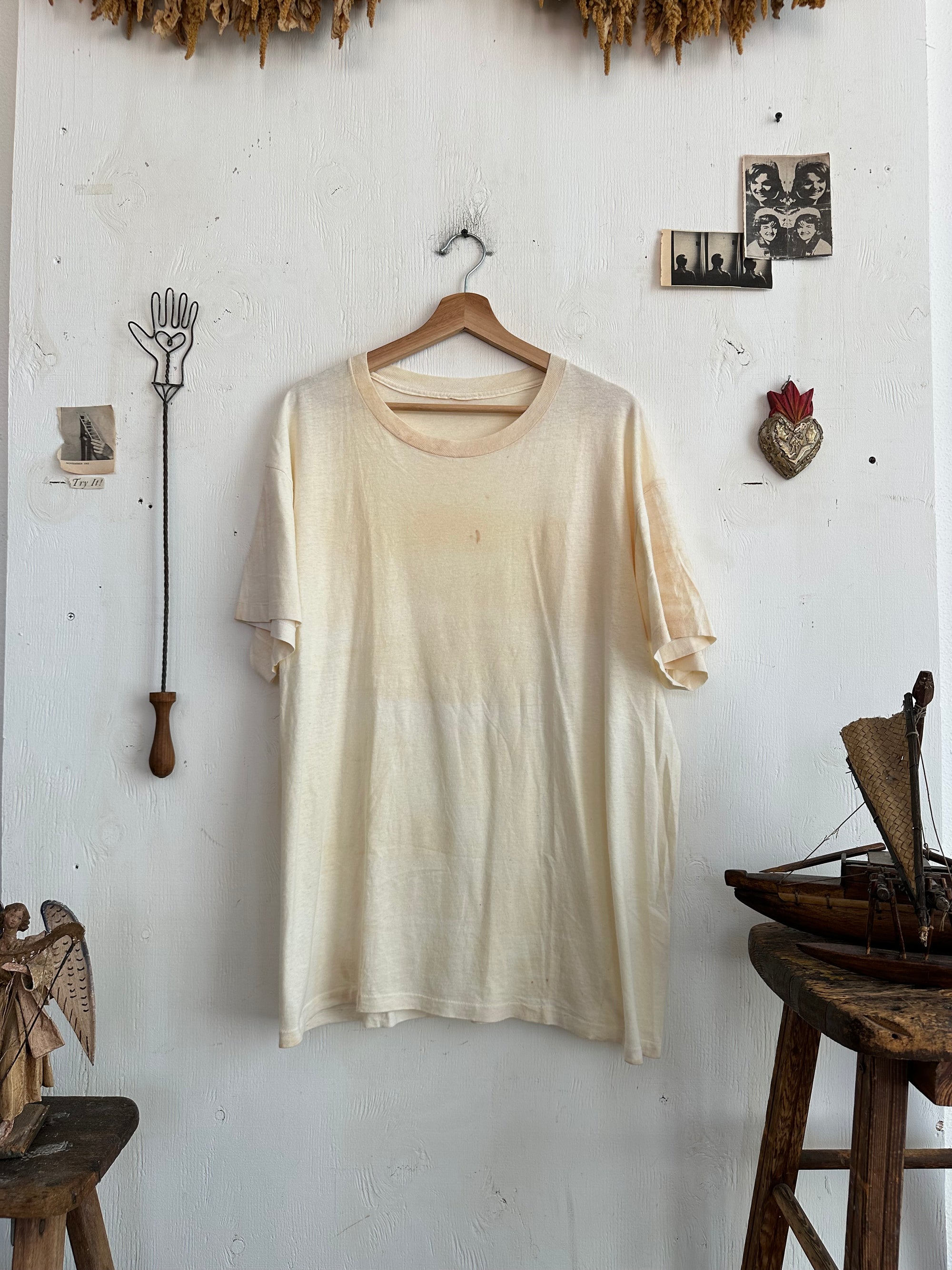 1980s Oversized Thrashed White Blank