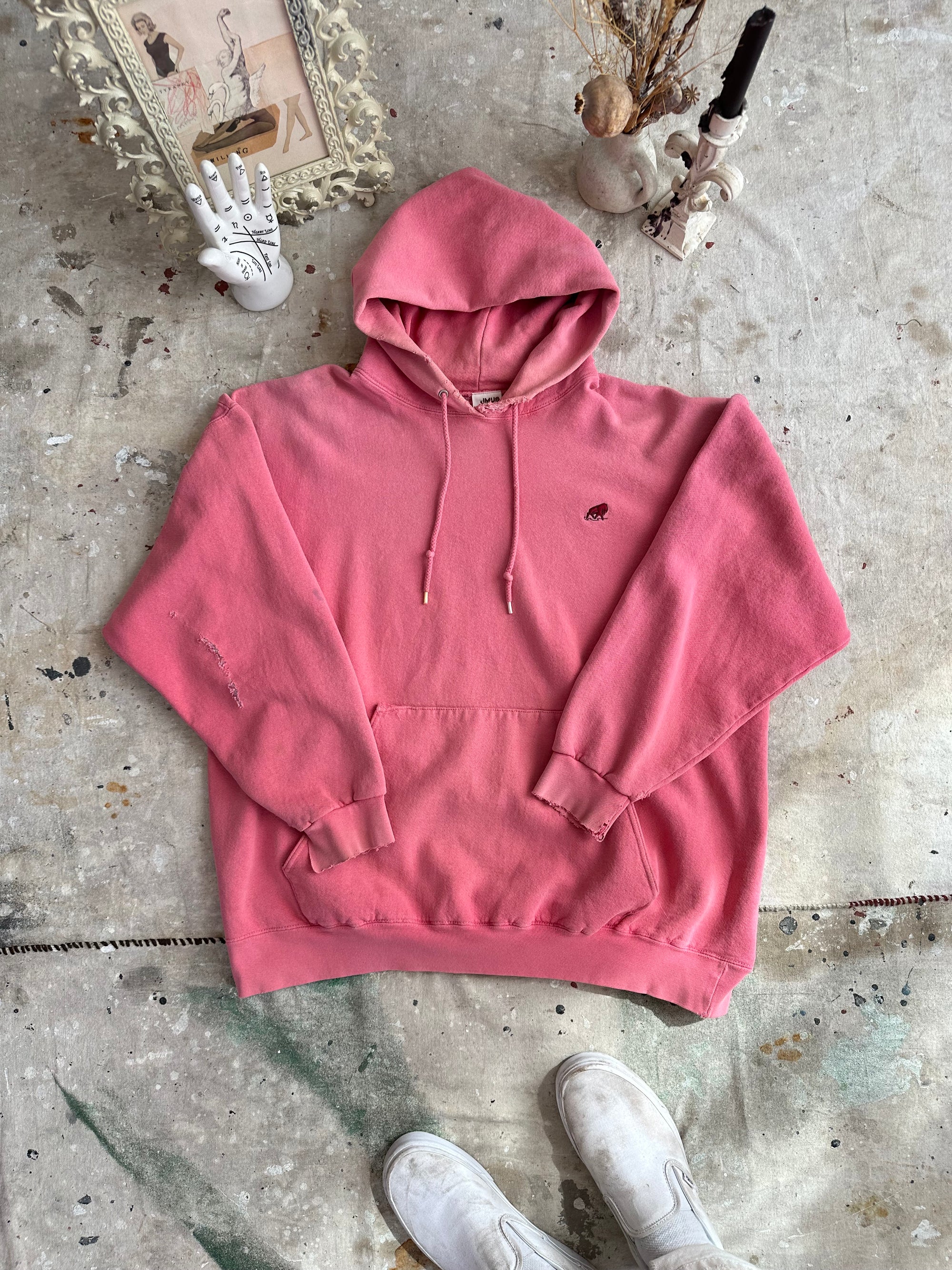 1990s Sunfaded Pink Cotton Hoodie