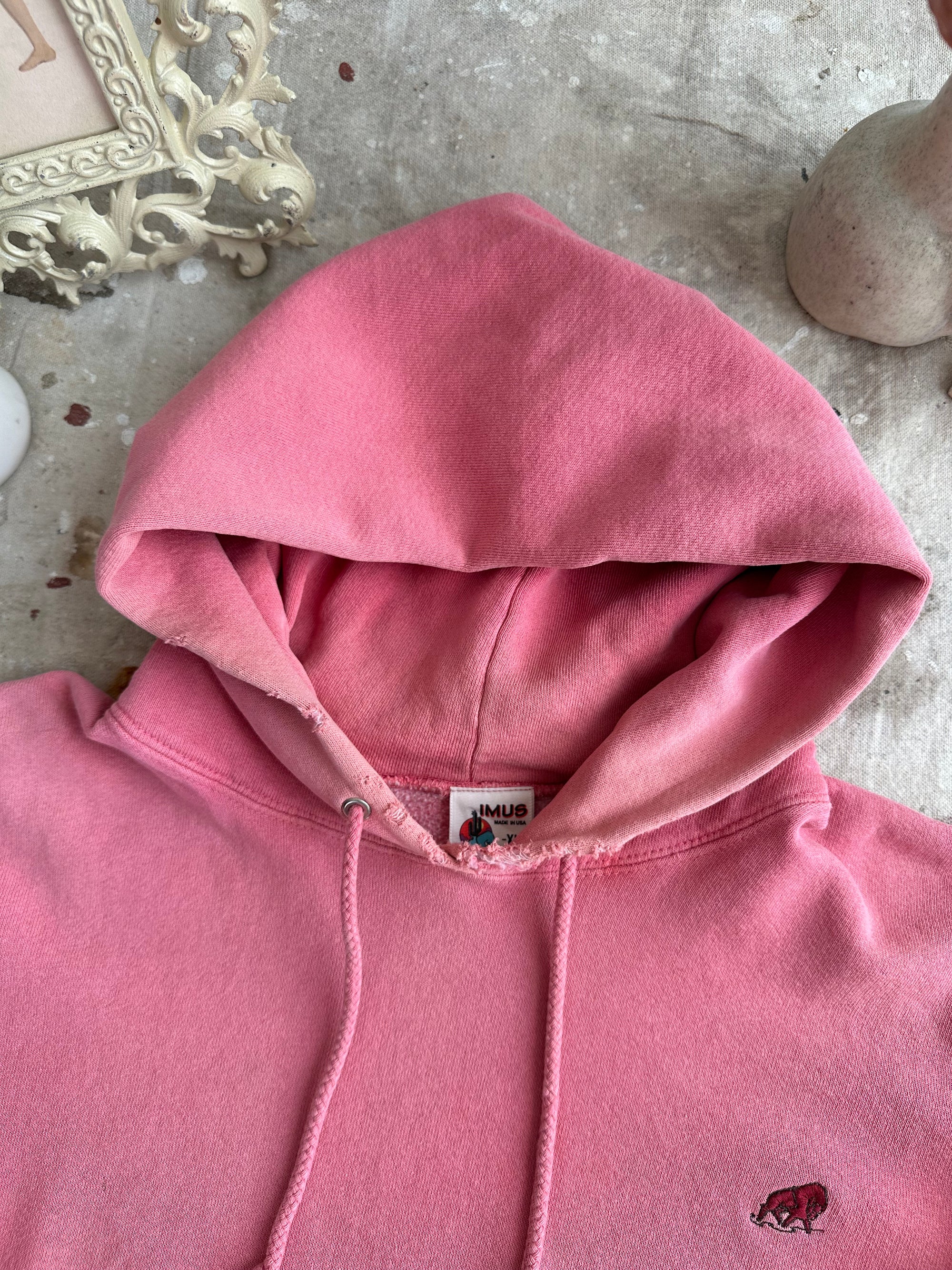 1990s Sunfaded Pink Cotton Hoodie