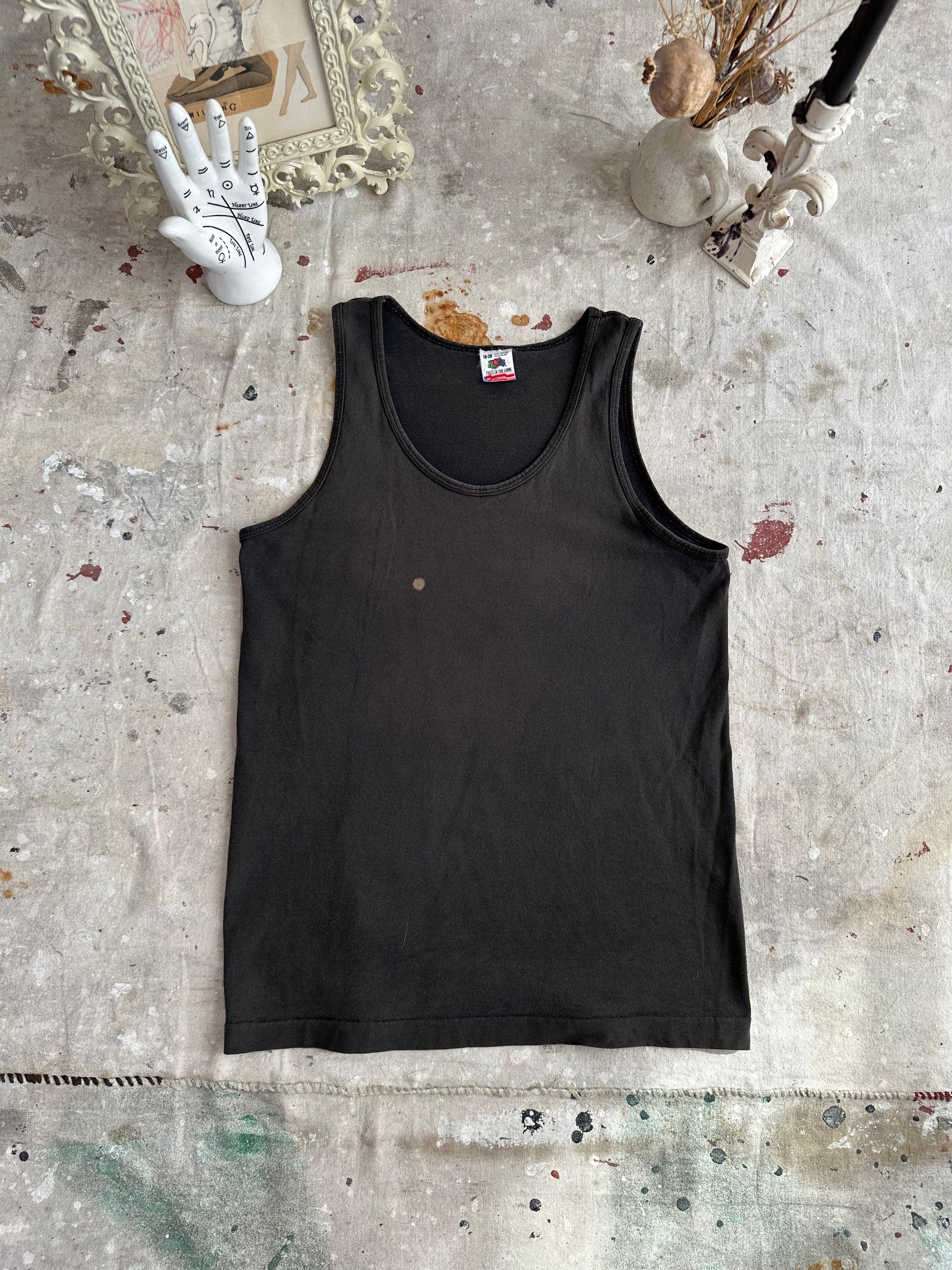 1990s Sunfaded Black Tank Top