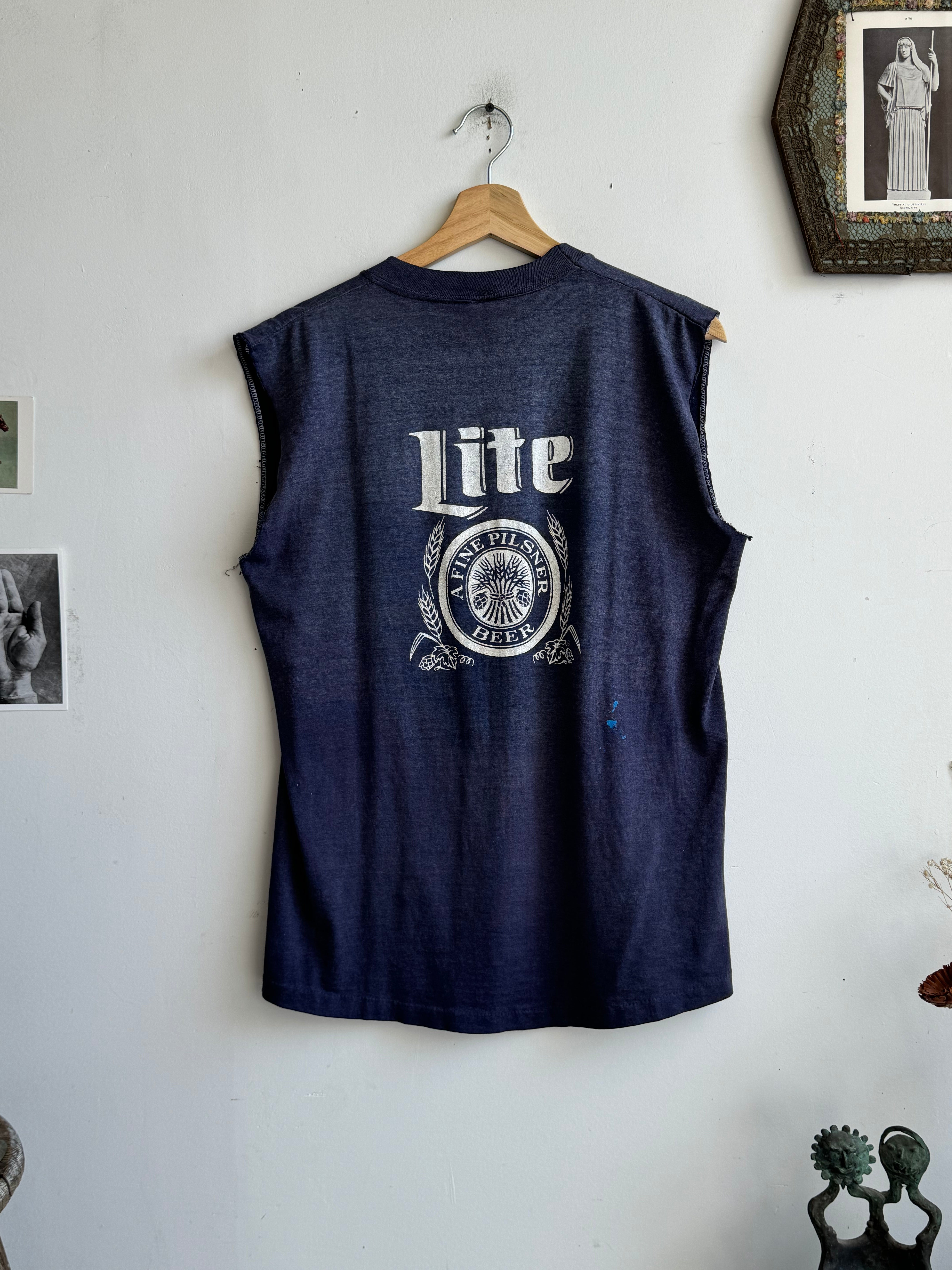 1980s Sunfaded Boat Race Miller Lite Muscle Tee (L)