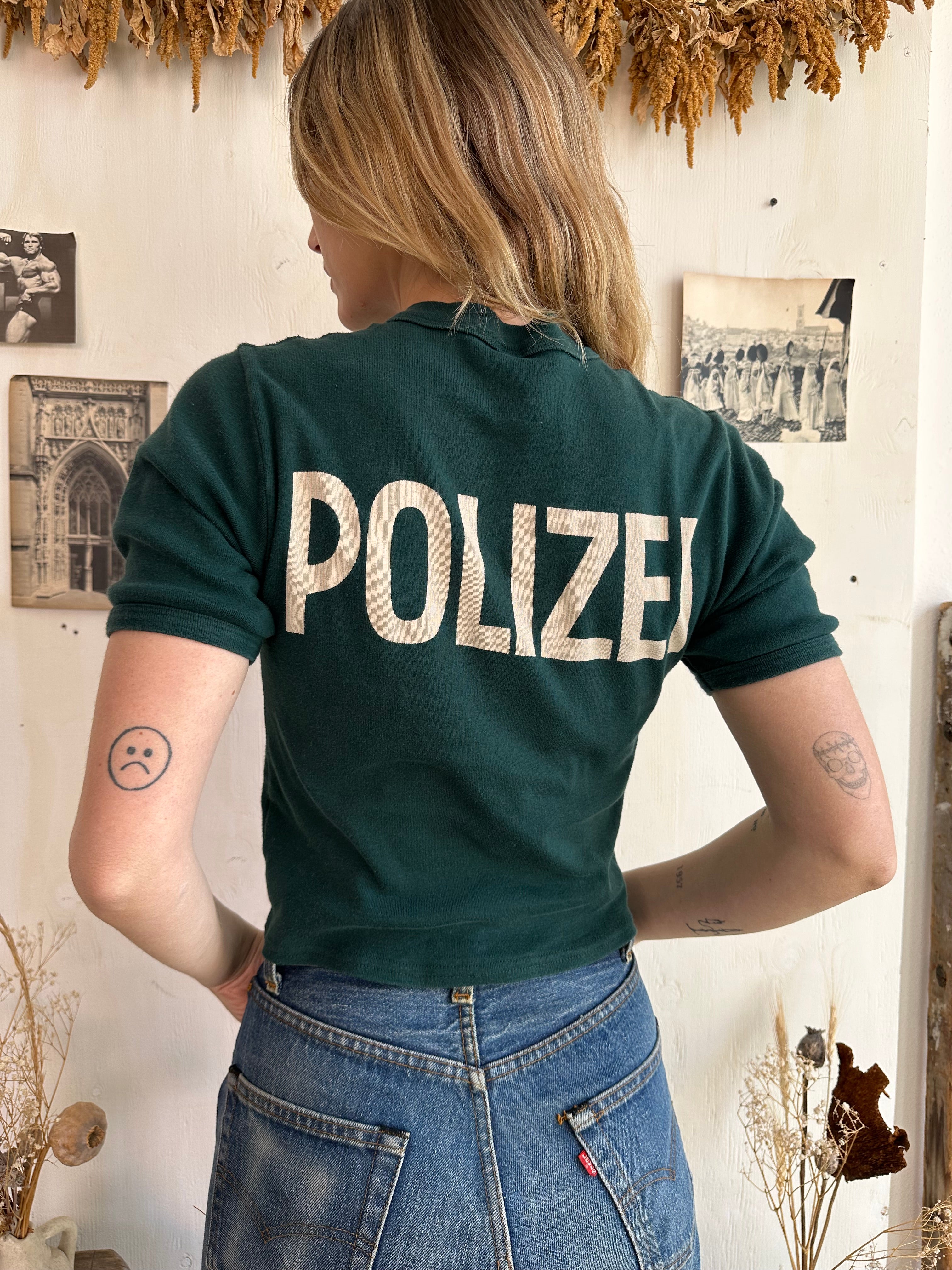1980s Polizei T-Shirt (Cropped S)