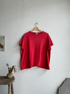 1980s Red Faded Boxy Blank Tee (Boxy S/M)