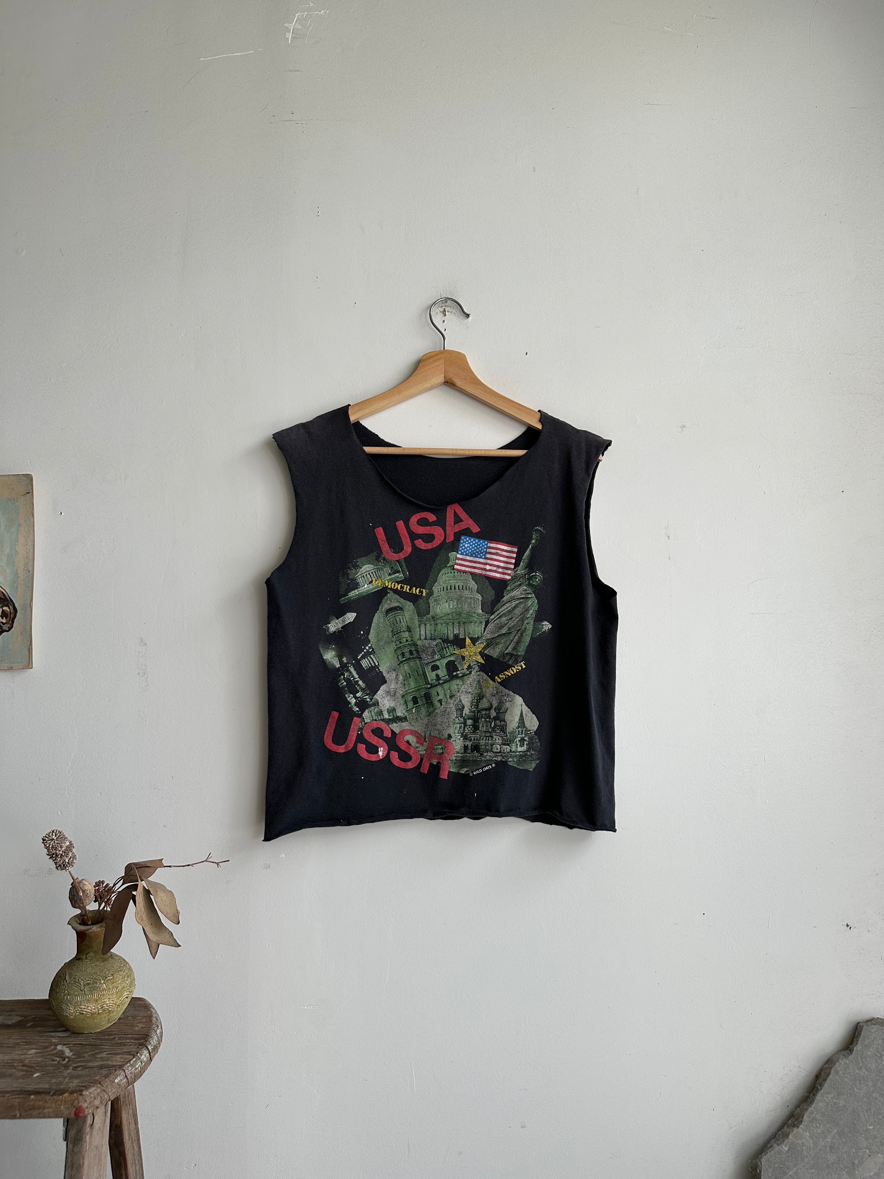 1990s Thrashed USA/USSR Muscle Tee (Boxy S)