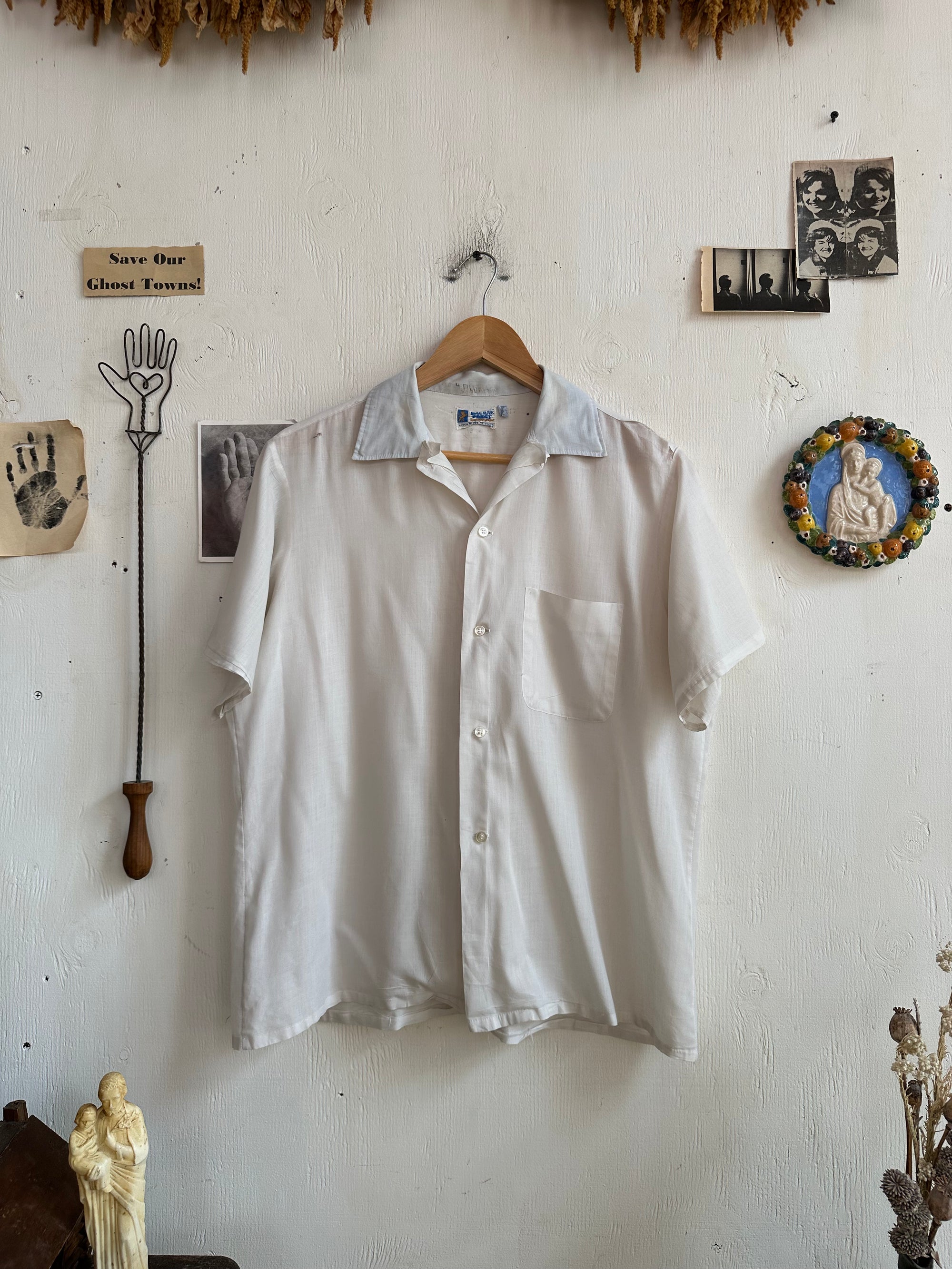 1970s Paper Thin Short Sleeve Button Up
