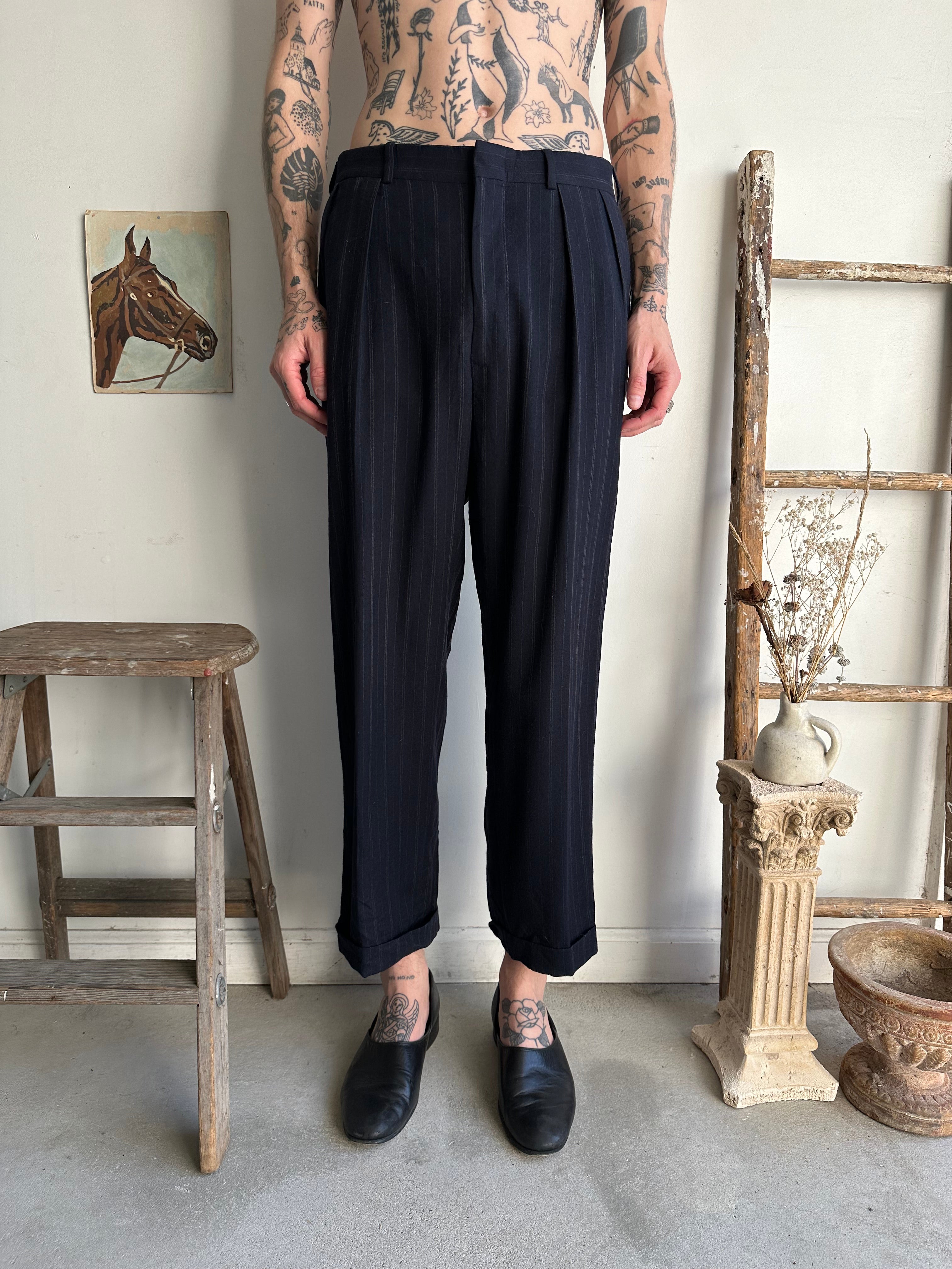 1980s Pinstripe Trousers (33 x 29)