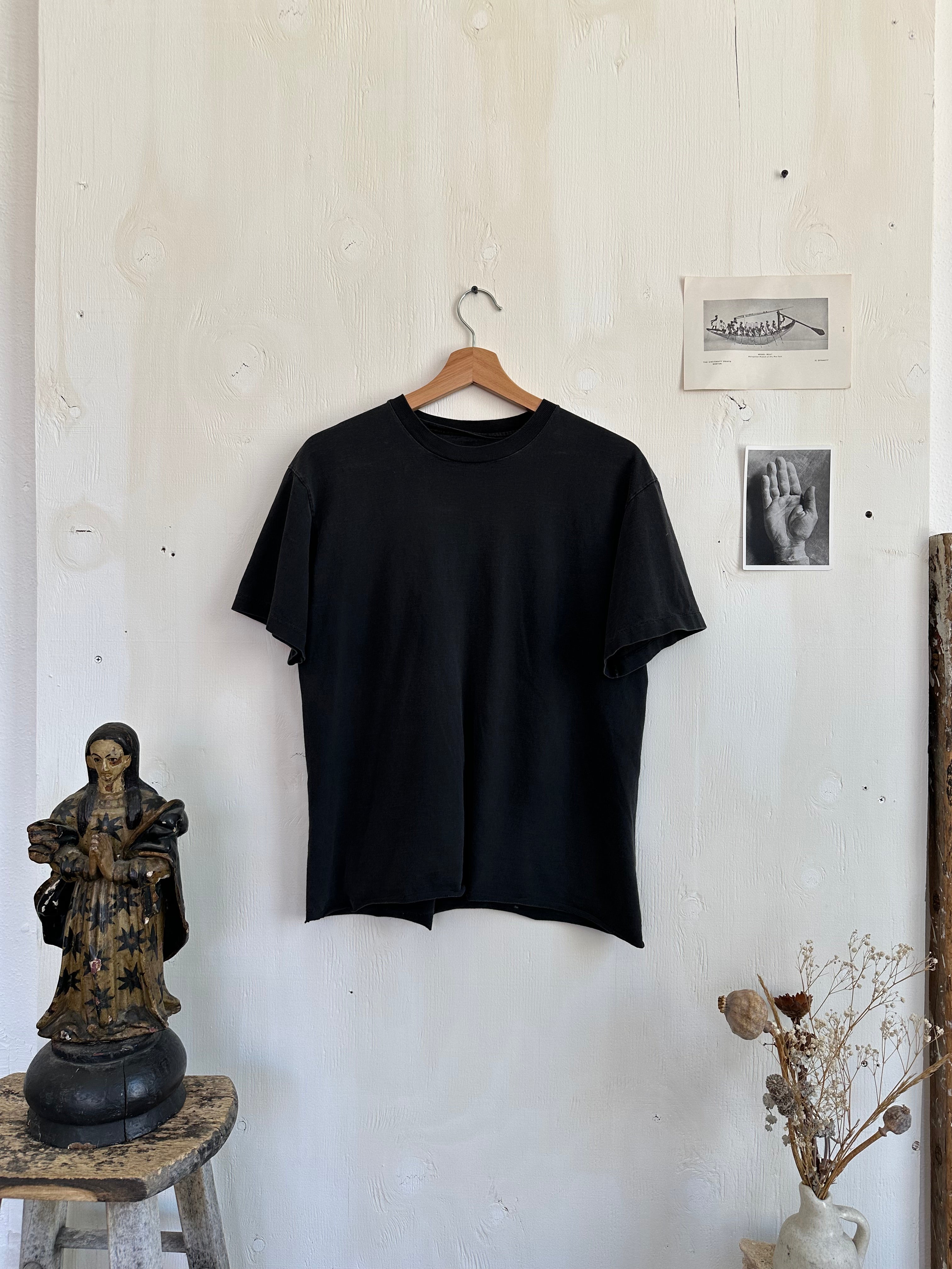 1980s Chopped Hem Black Blank (Boxy M)