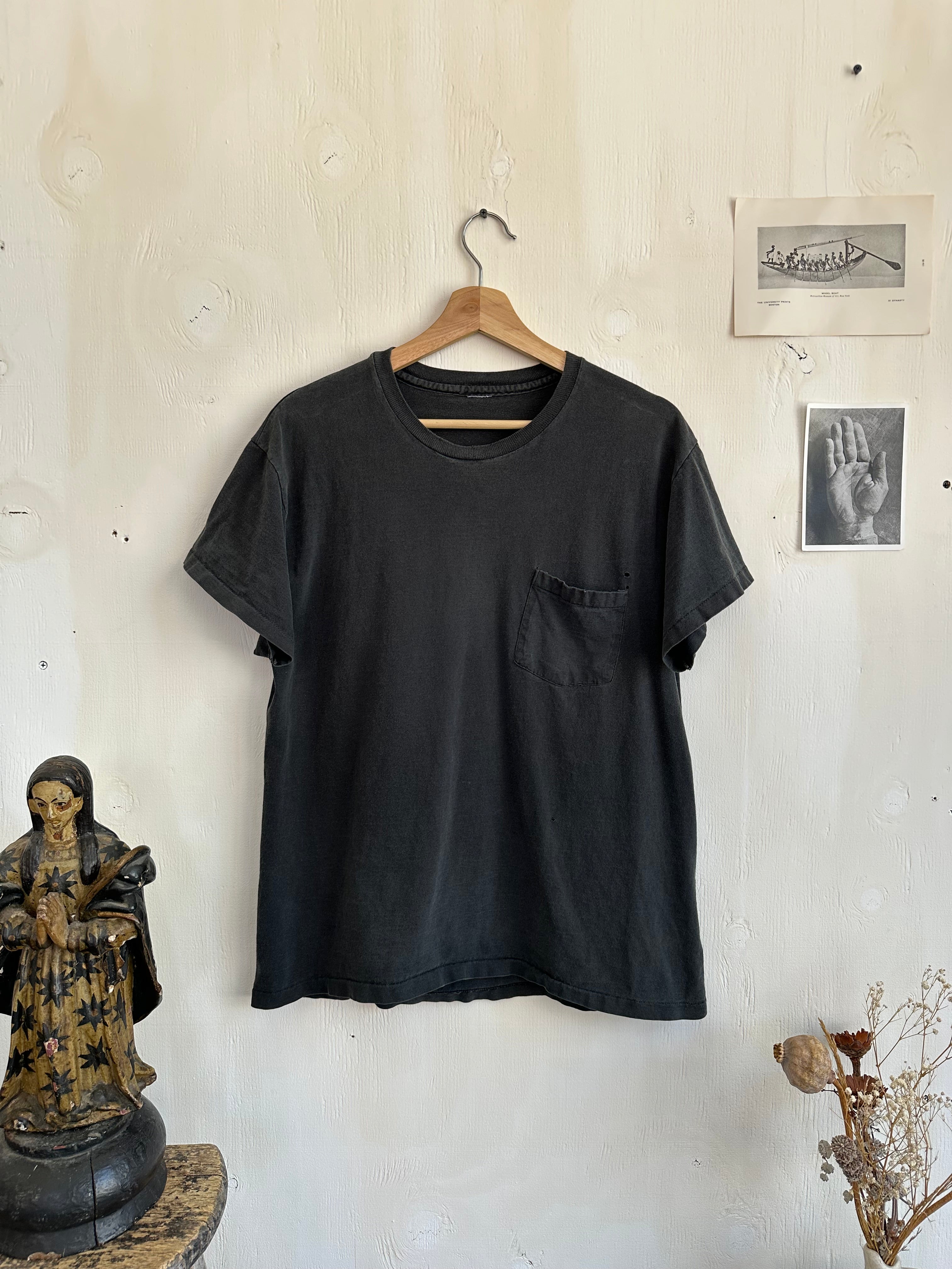 1990s Black Pocket Tee (Boxy M)