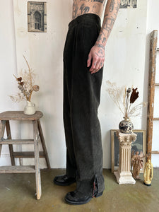 1980s Hand Repaired Side Slit Baggy Corduroy (30/34)