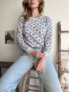 1980s Light Blue Floral Thermal (M)