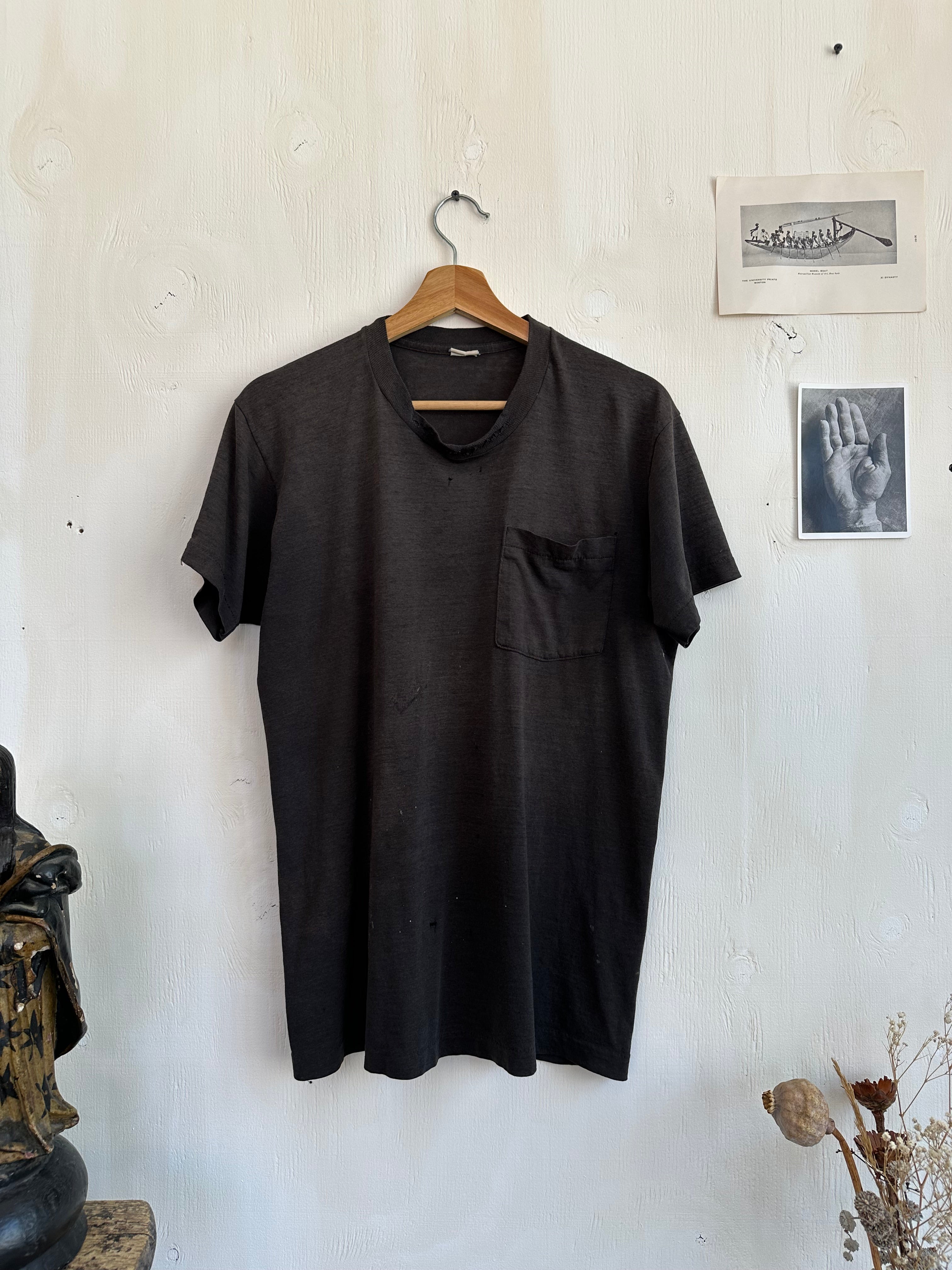 1980s Thrashed Black Pocket Tee (M/L)