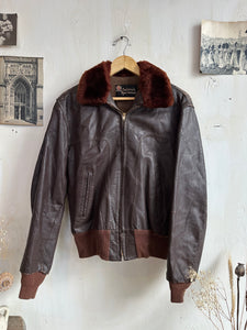 1960s Fleece Lined Leather Bomber (S)