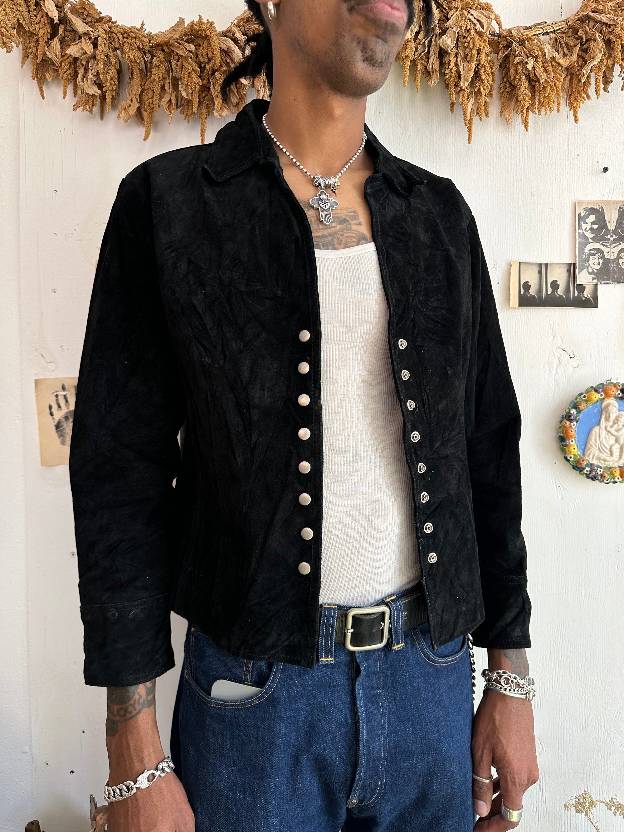 1990s Suede Snap Button Jacket