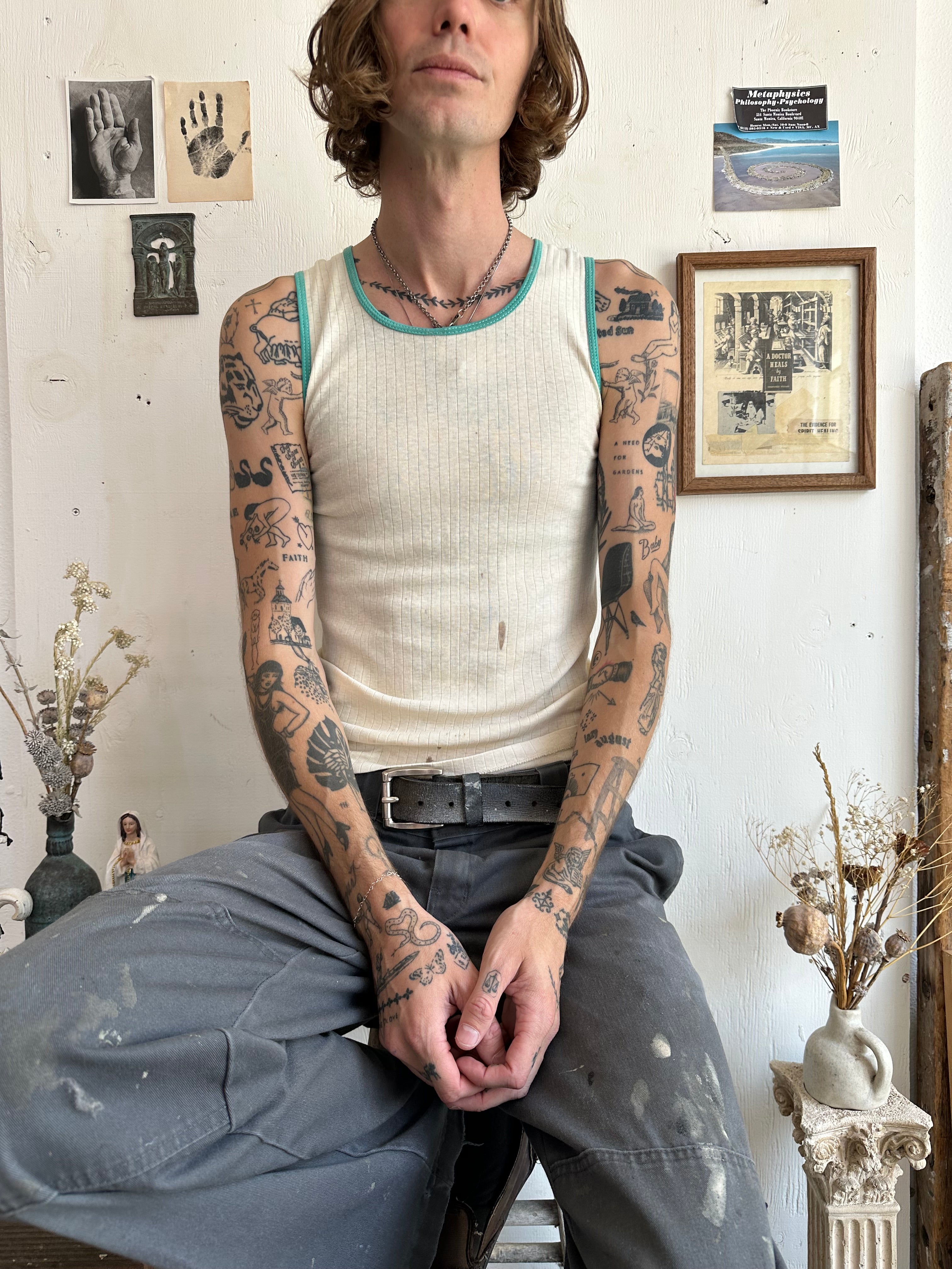 1970s Well Worn Ribbed Tank (M)