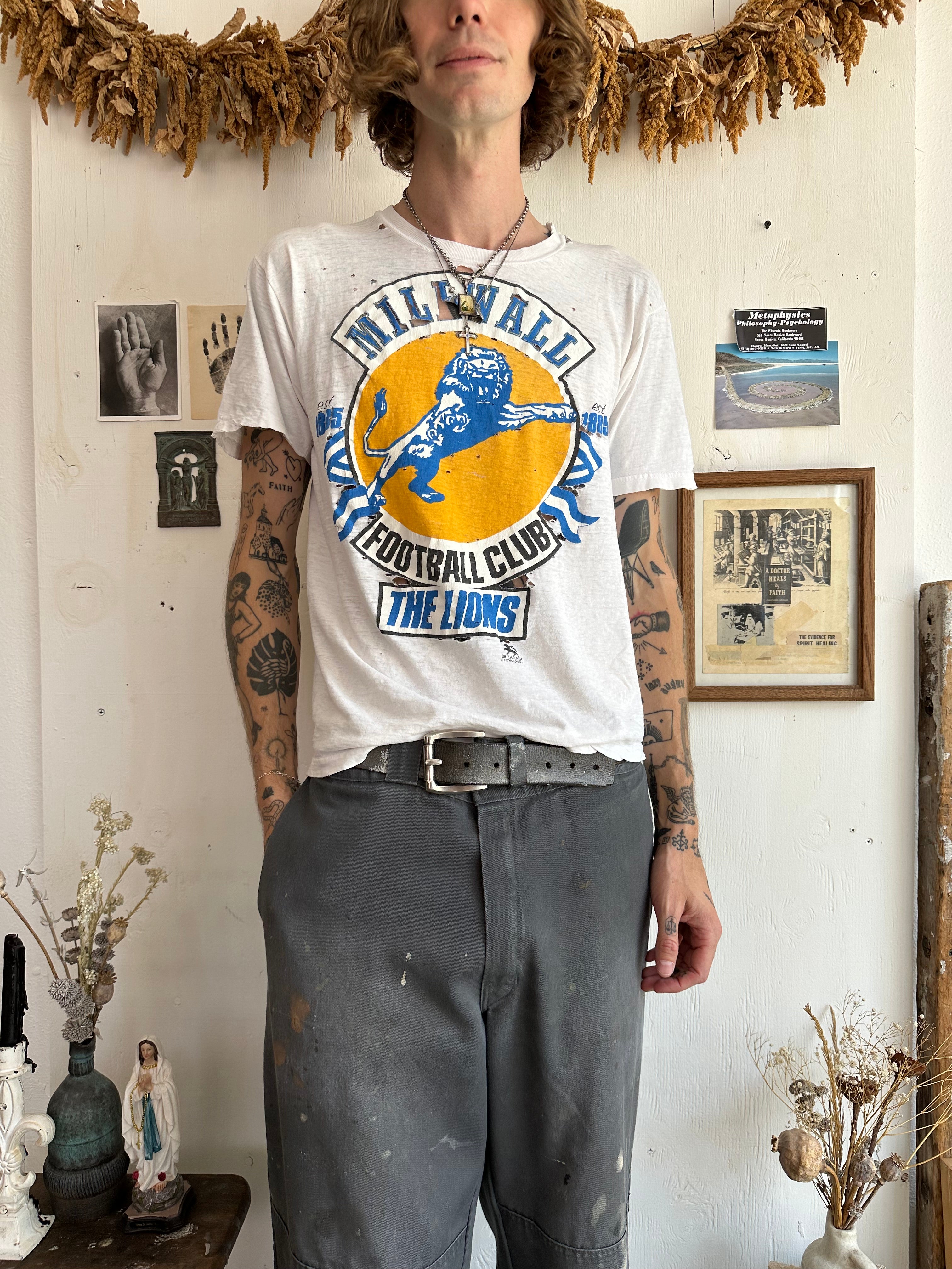 1980s Thrashed Millwall Lions T-Shirt (M)