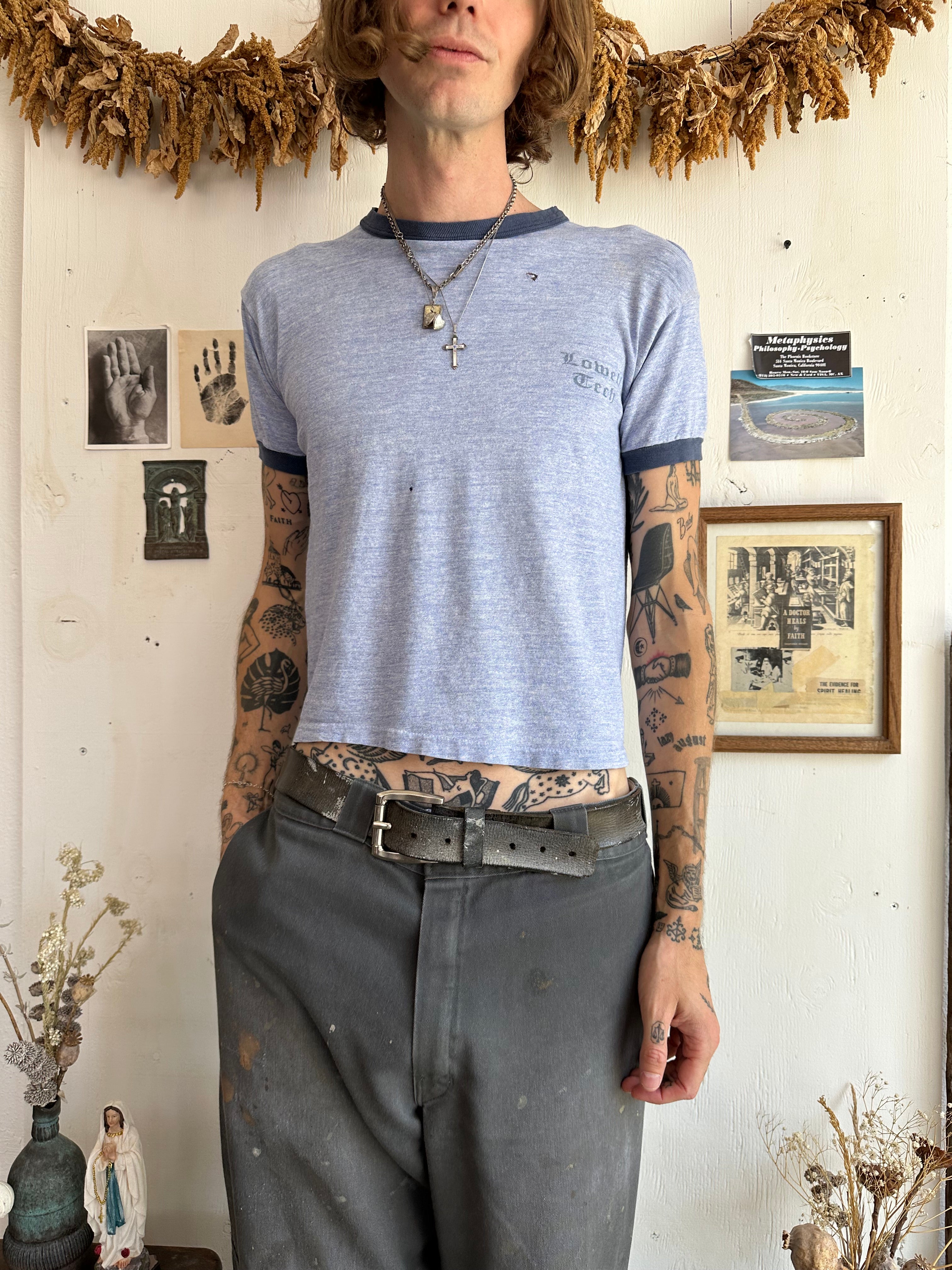 1970s Well Worn Lowell Crew Ringer (Boxy S/M)