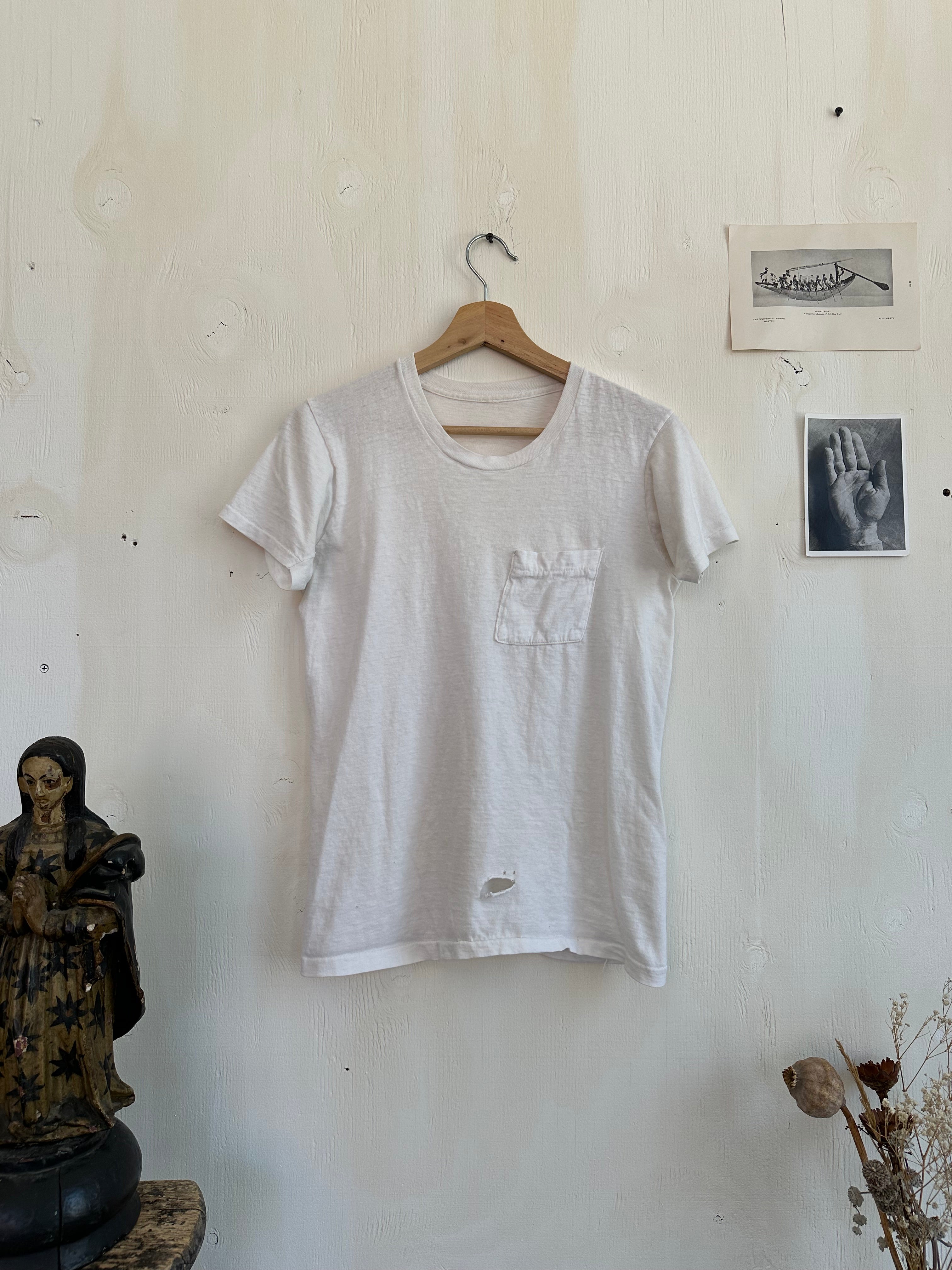 1970s White Pocket Tee (S)